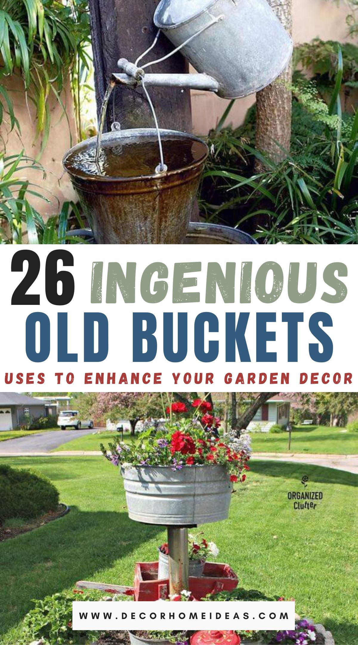 best ways to use old buckets in your garden