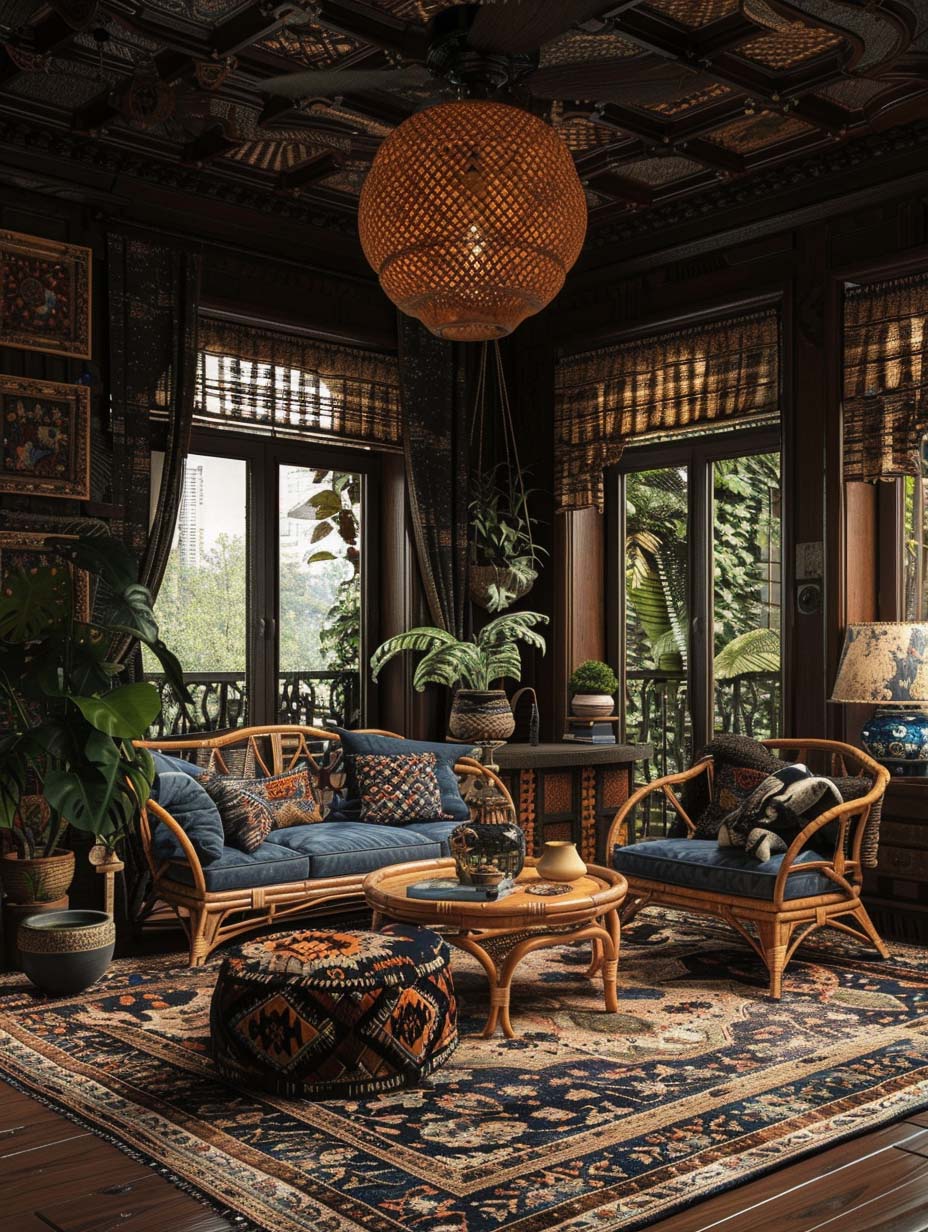 13. Dark and Luxurious Boho Retreat