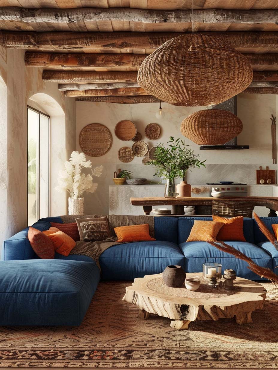 8. Rustic Elegance with Blue Hues