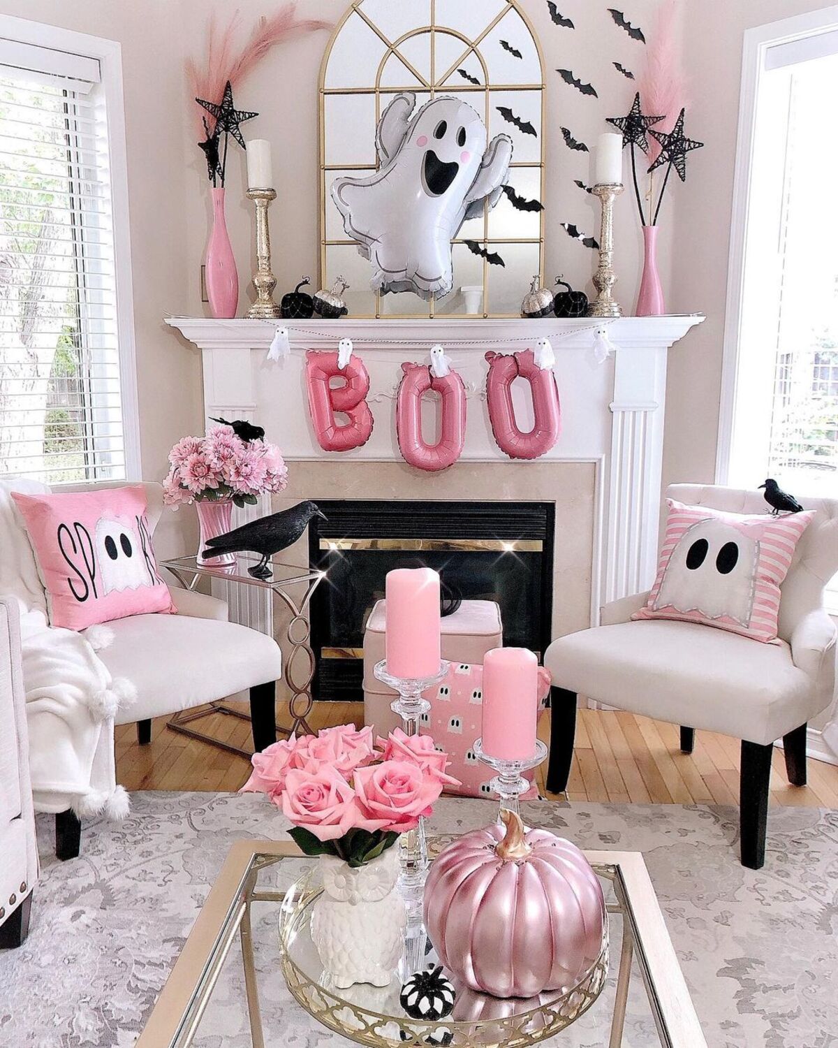 charming pink halloween decor ideas 14