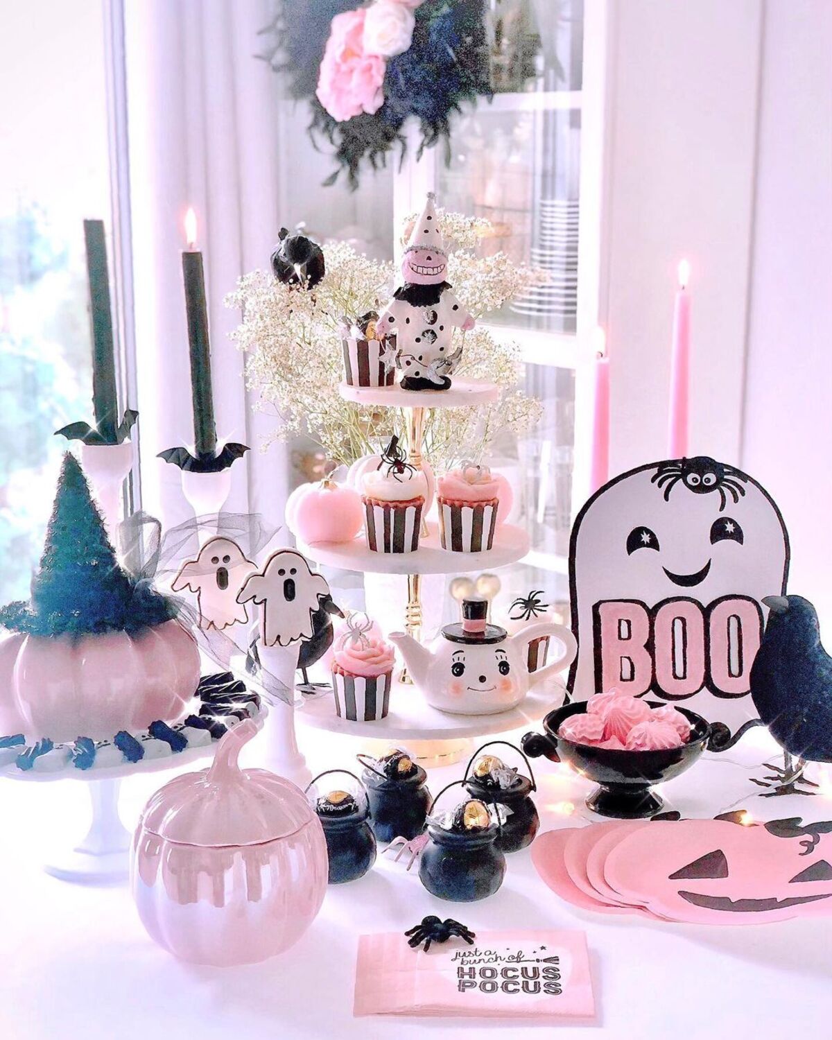 charming pink halloween decor ideas 5