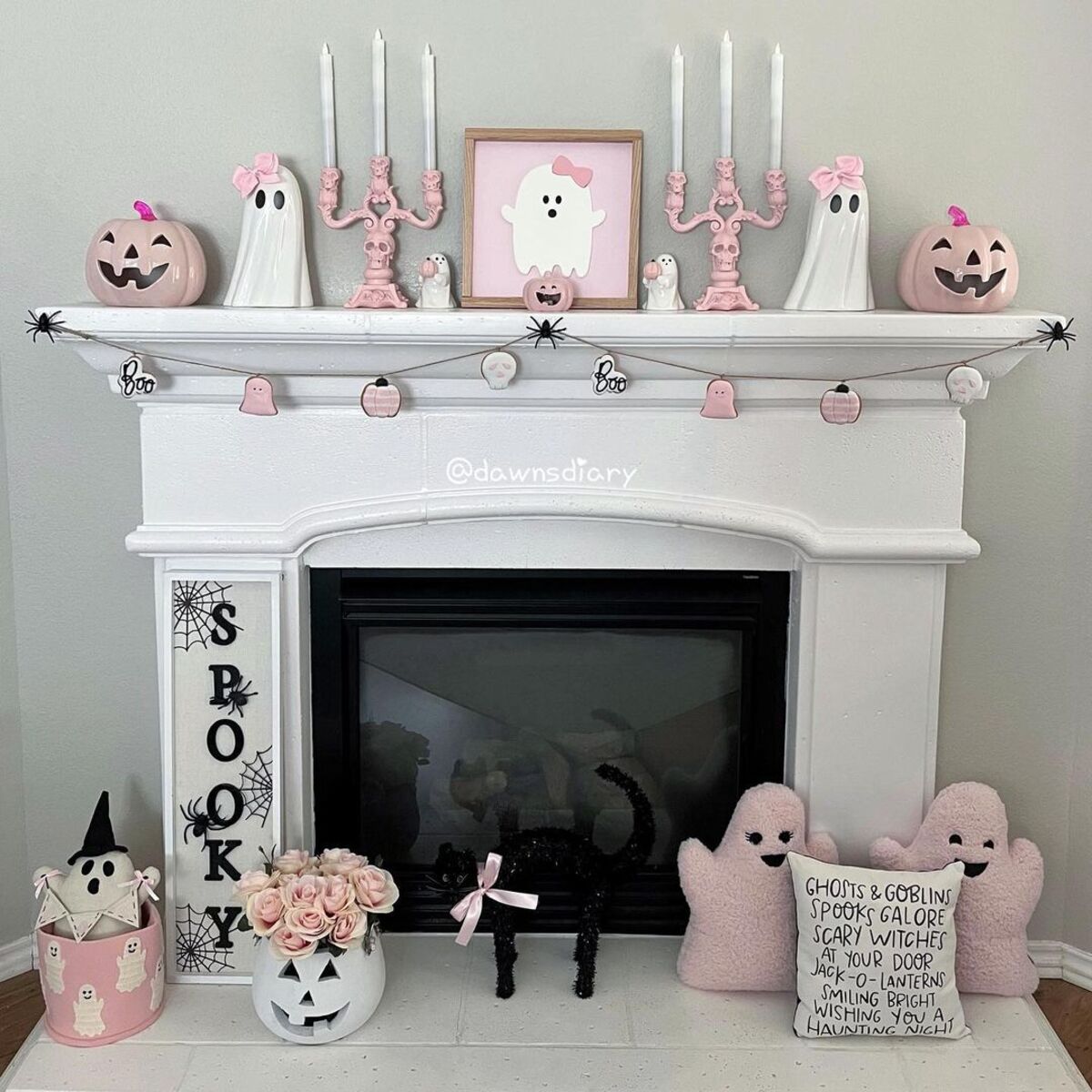 charming pink halloween decor ideas 6