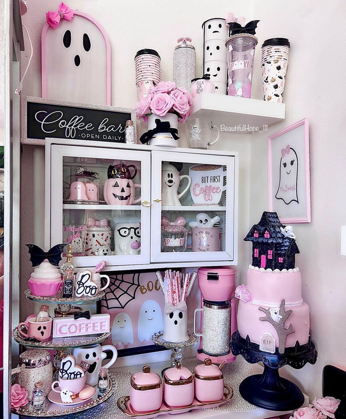 charming pink halloween decor ideas 8