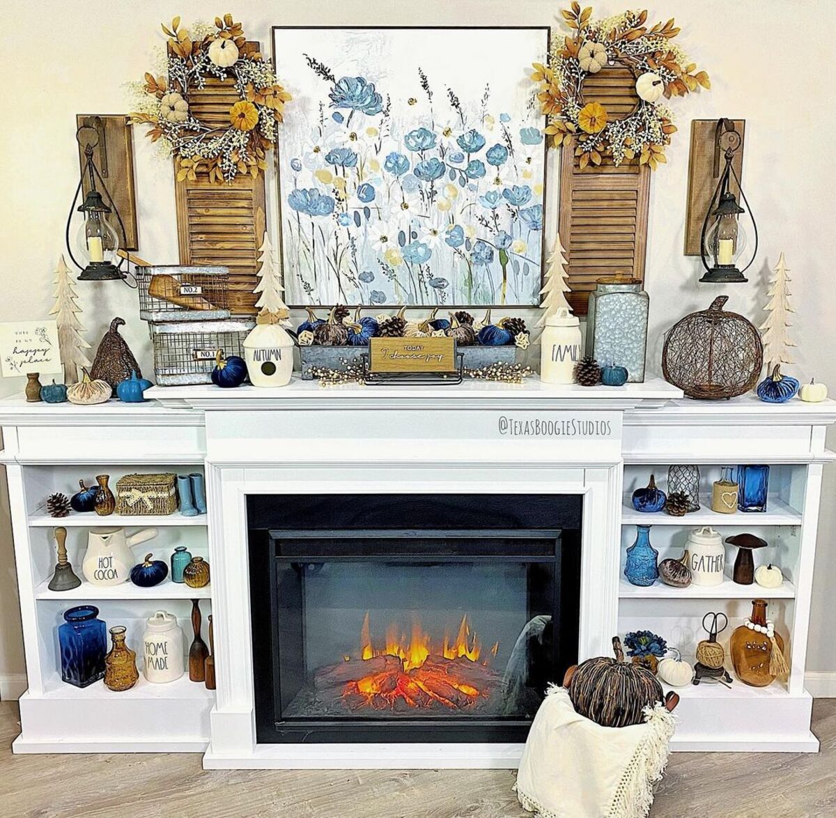 enchanting blue fall decor ideas 16