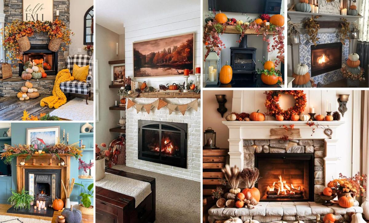 fall fireplace decor ideas
