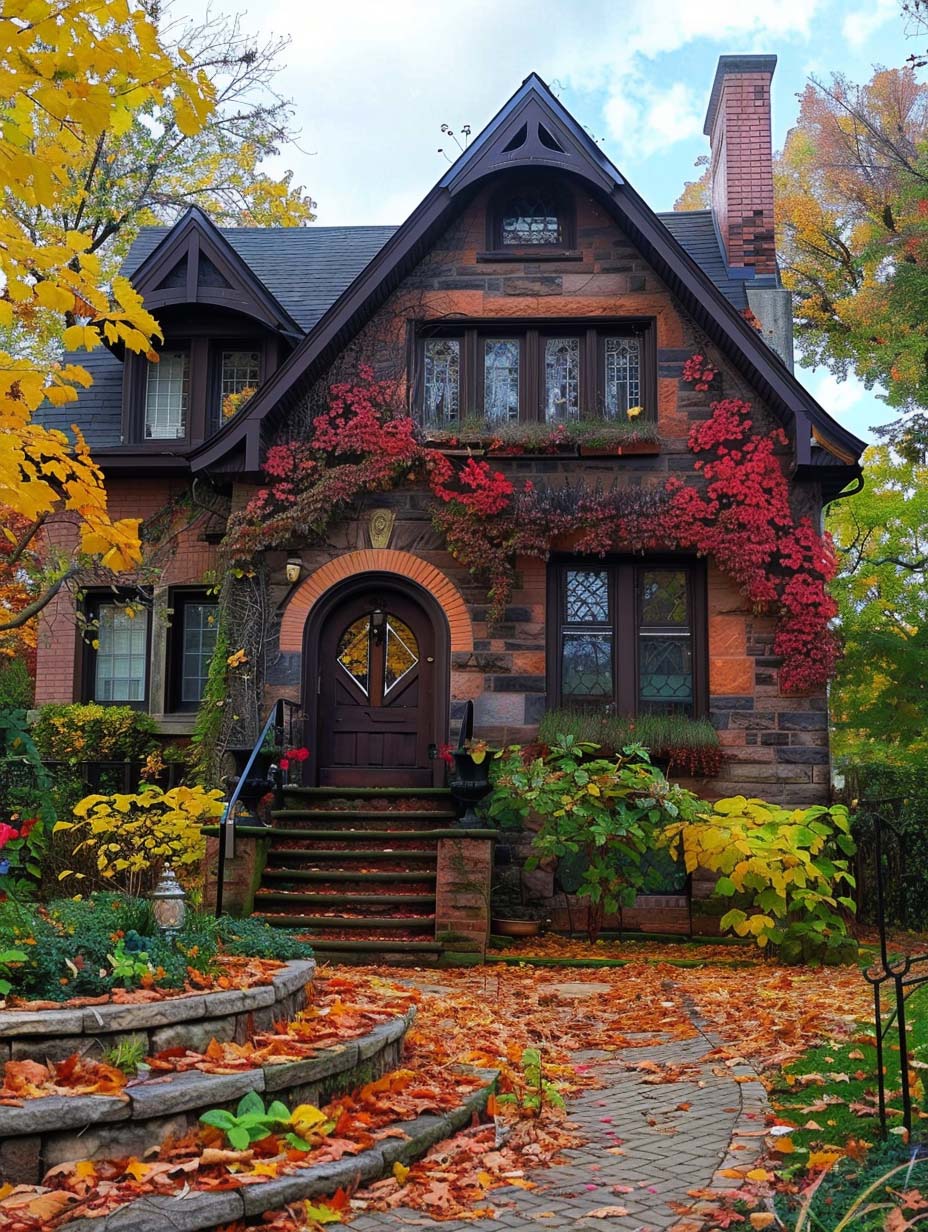 15. Historic Stone House with Vibrant Ivy