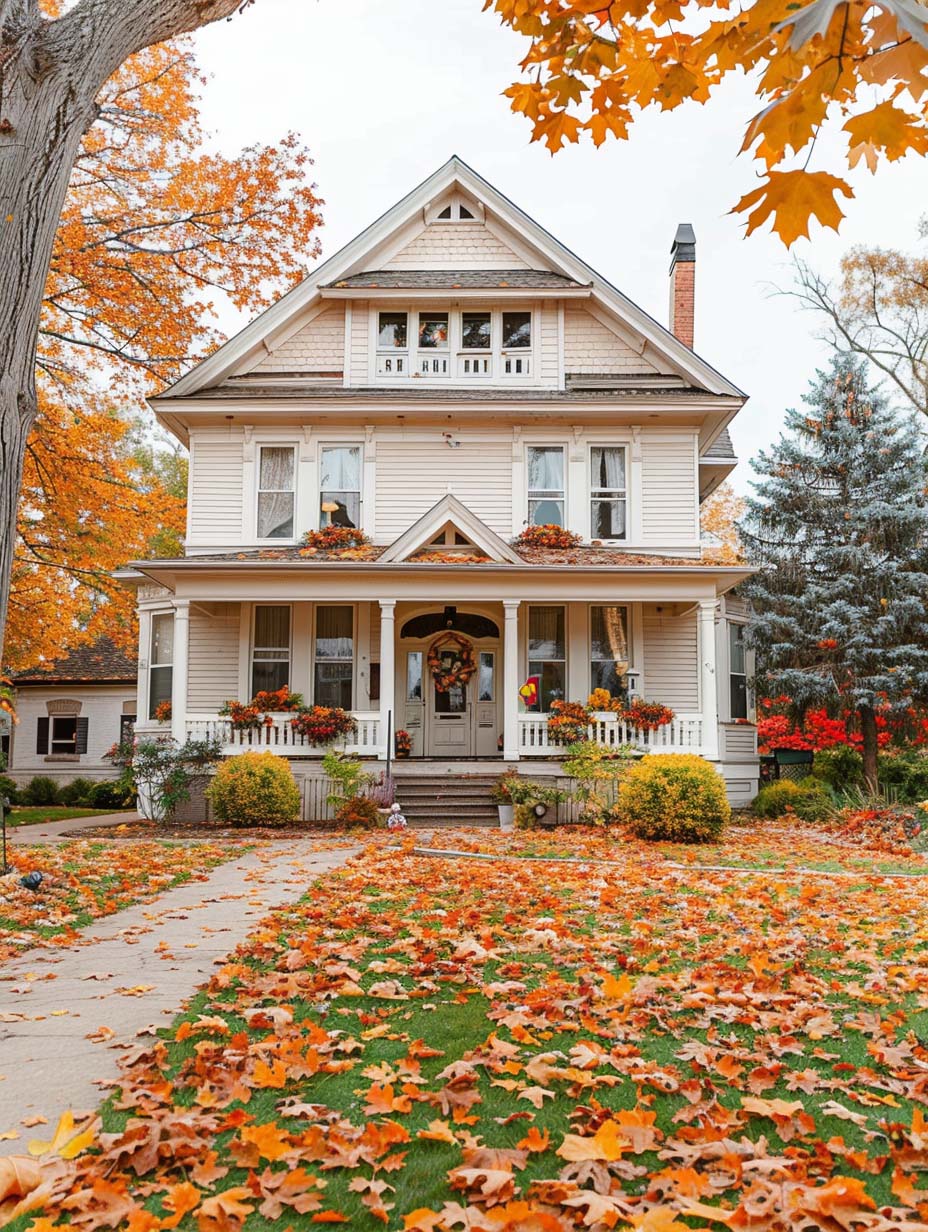 22. Victorian Charm with Autumn Decor