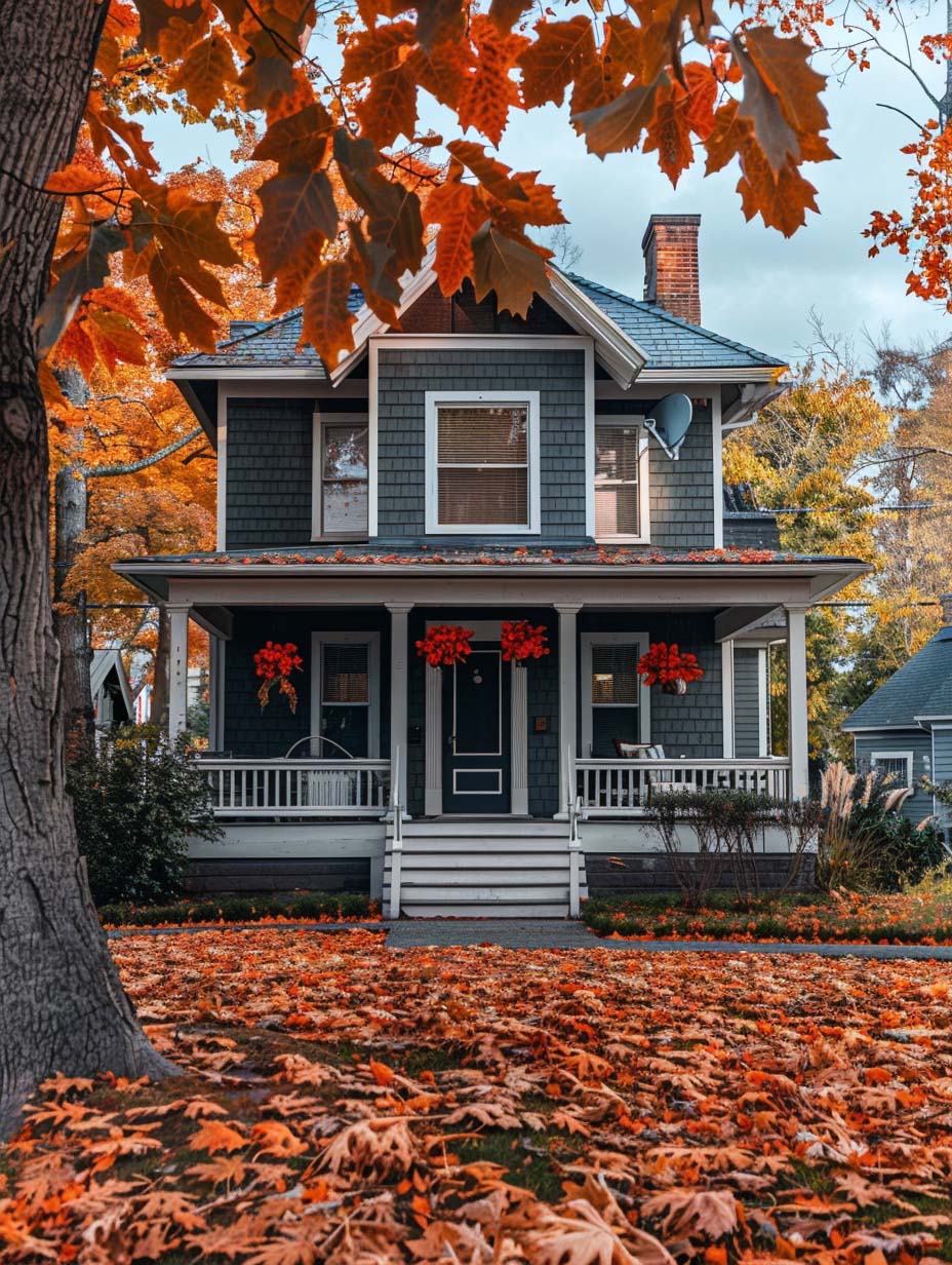 27. Timeless Gray Home with Seasonal Touches