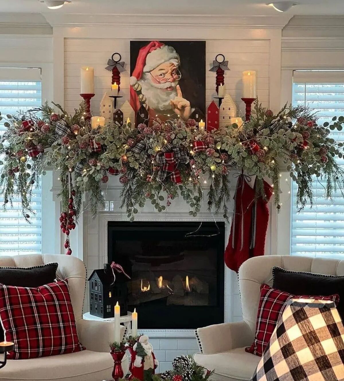 festive christmas mantel decor ideas 1