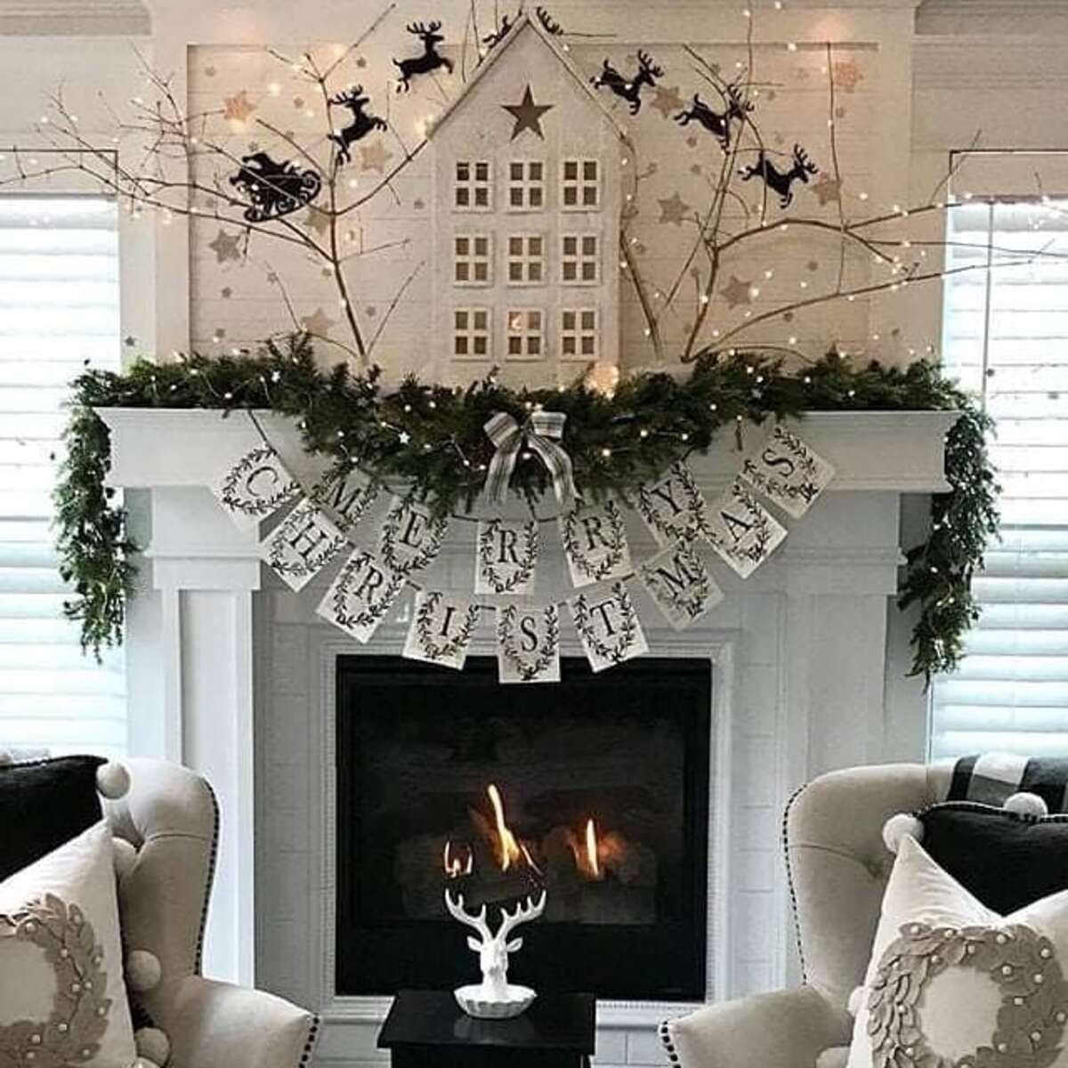 festive christmas mantel decor ideas 7