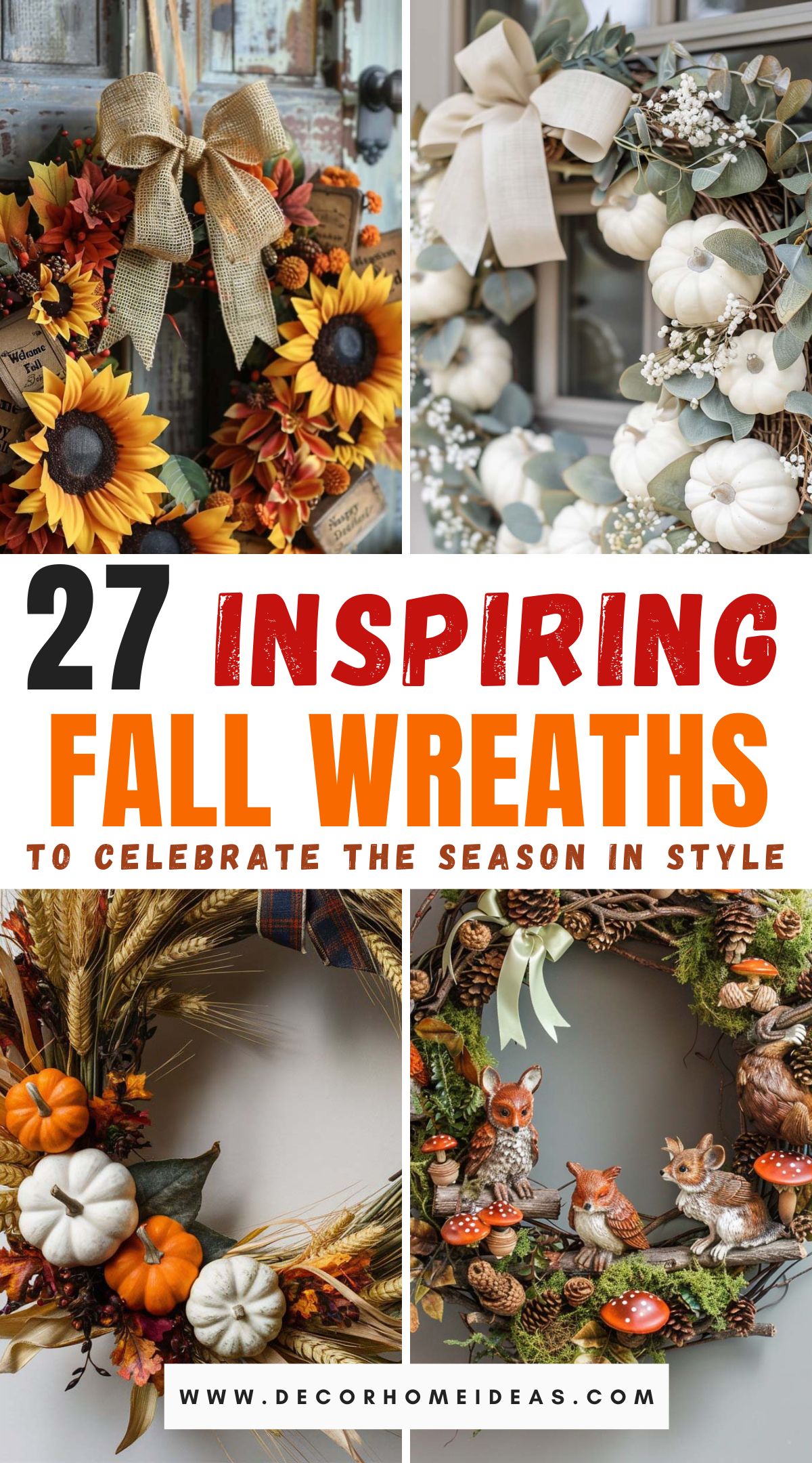 Explore the 27 best fall wreaths to elevate your seasonal decor! From rustic charm to modern elegance, these wreaths feature vibrant autumn colors, natural elements, and unique designs. Perfect for adding a warm and inviting touch to your front door or interior spaces, each wreath captures the essence of fall, making your home a cozy haven for the season. Dive into these top picks and find the perfect fall wreath to celebrate autumn in style.