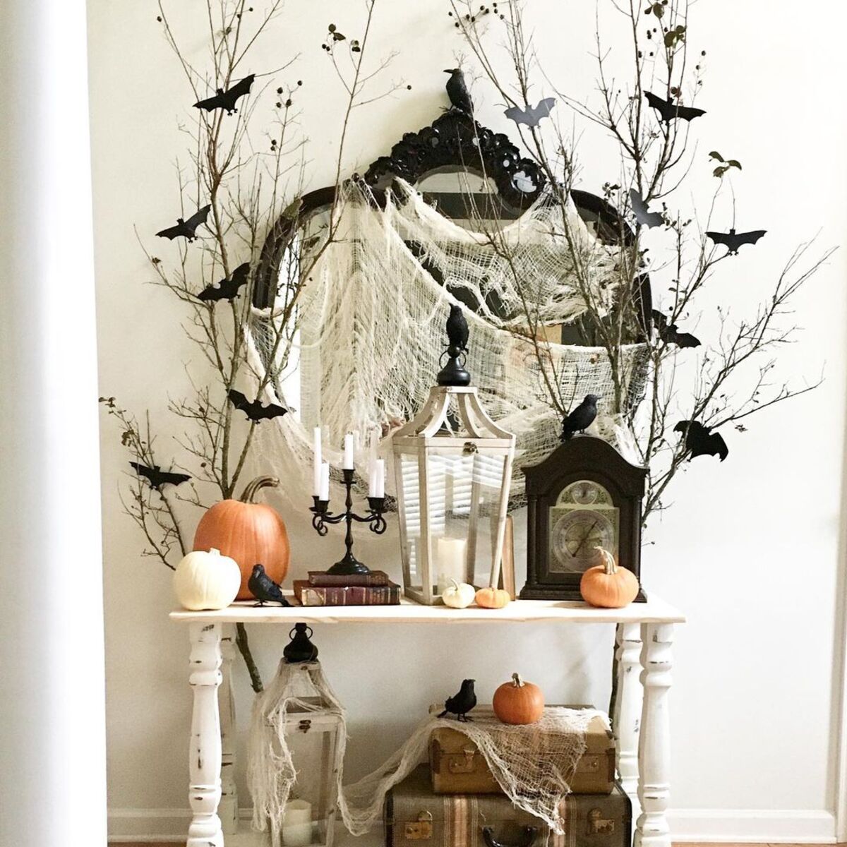 spooky halloween entry table decorations 5