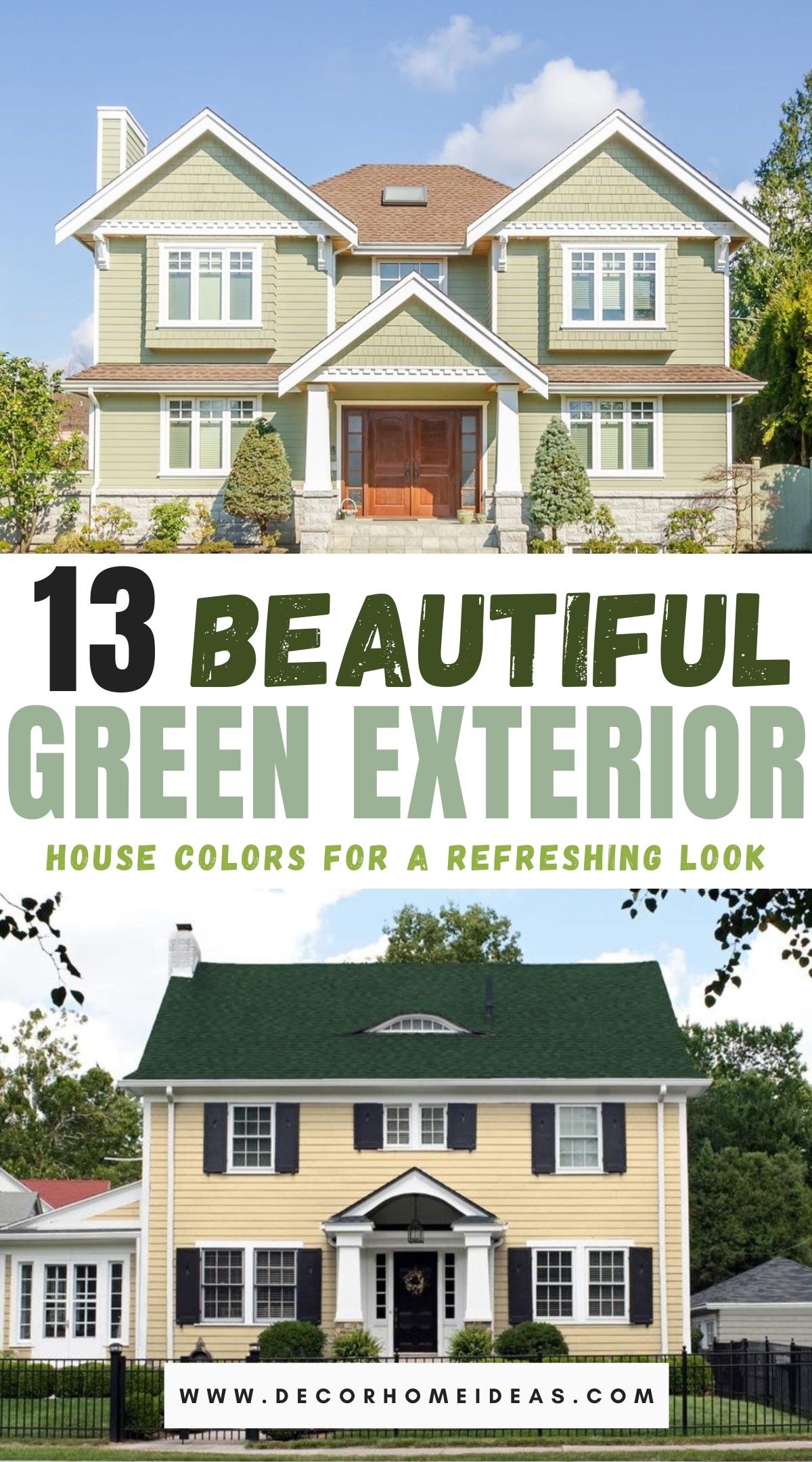 top green exterior house colors