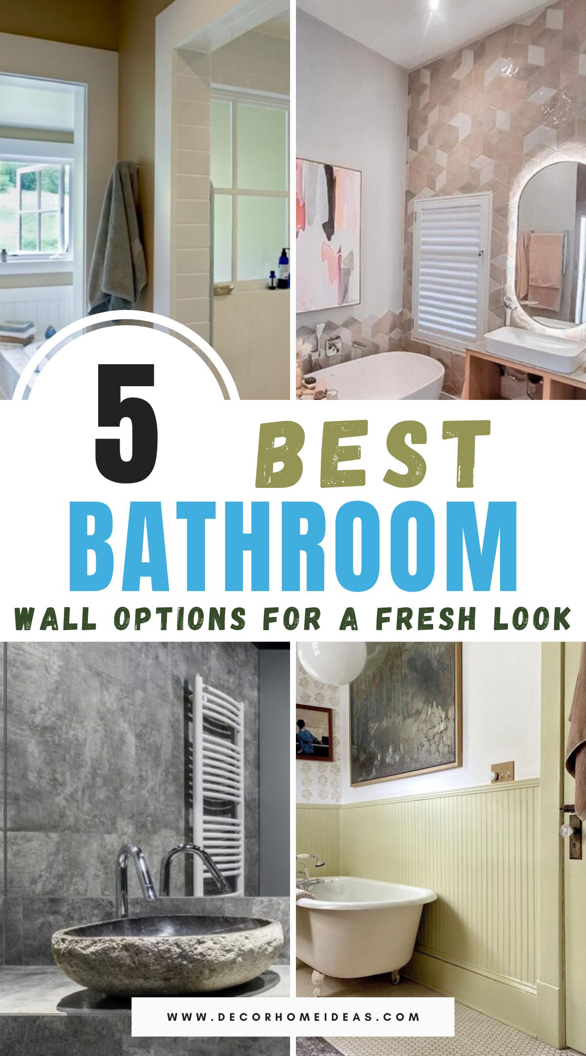 Discover the top 5 trending bathroom wall options to give your space a fresh, stylish update. From sleek tiles to bold wallpapers and unique materials, explore how these popular choices can transform your bathroom into a modern oasis. Find the perfect inspiration for your next remodel!