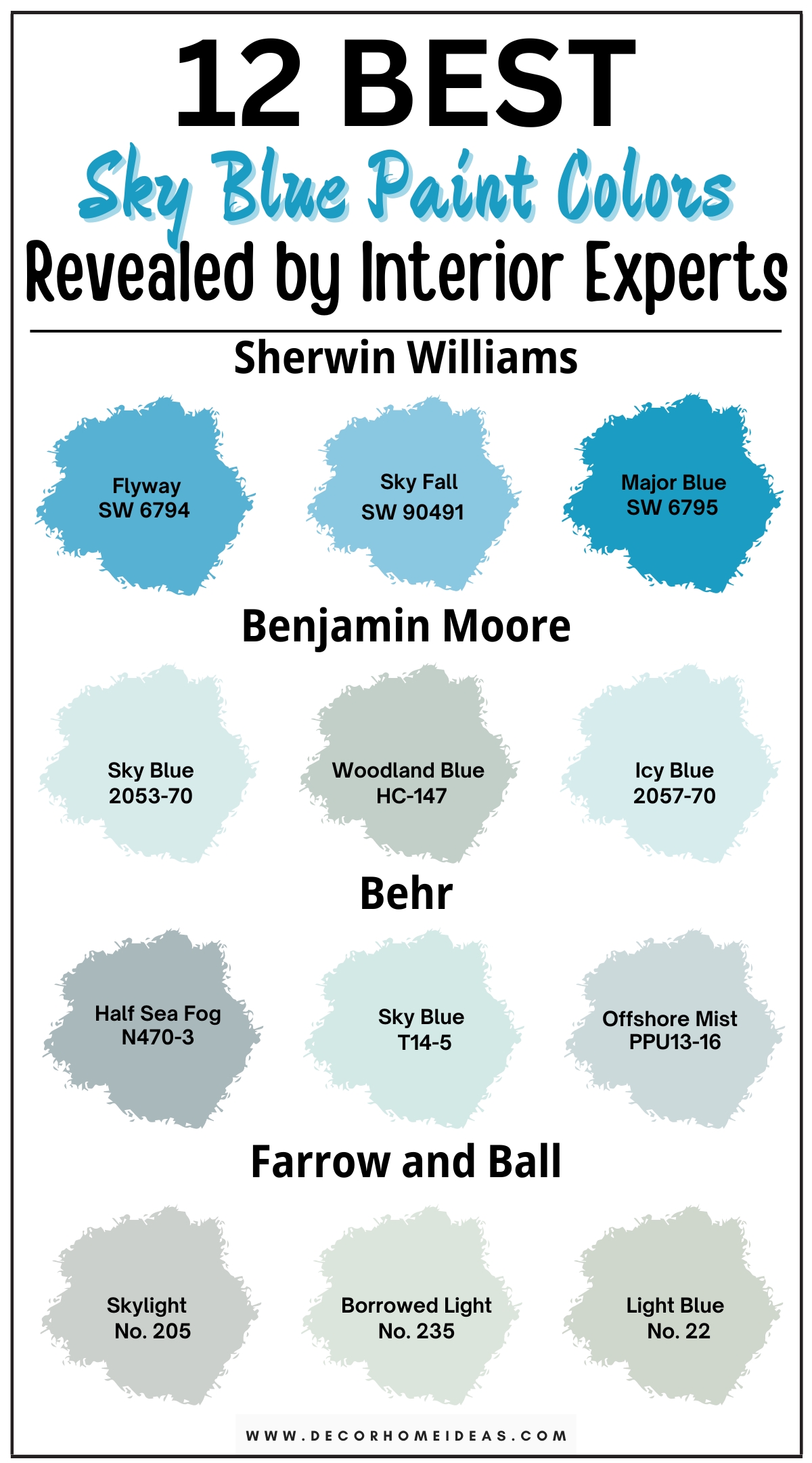 Discover 12 refreshing sky blue paint colors that bring a serene and calming vibe to your home. These soft, airy shades of blue evoke the tranquility of clear skies, creating a peaceful and soothing atmosphere in any room. From pale, pastel blues to richer sky tones, explore designer-recommended hues that add a touch of freshness and elegance to your interiors. Perfect for bedrooms, bathrooms, or living spaces, these sky blue paint colors provide a serene and refreshing backdrop that transforms your home into a tranquil retreat.

