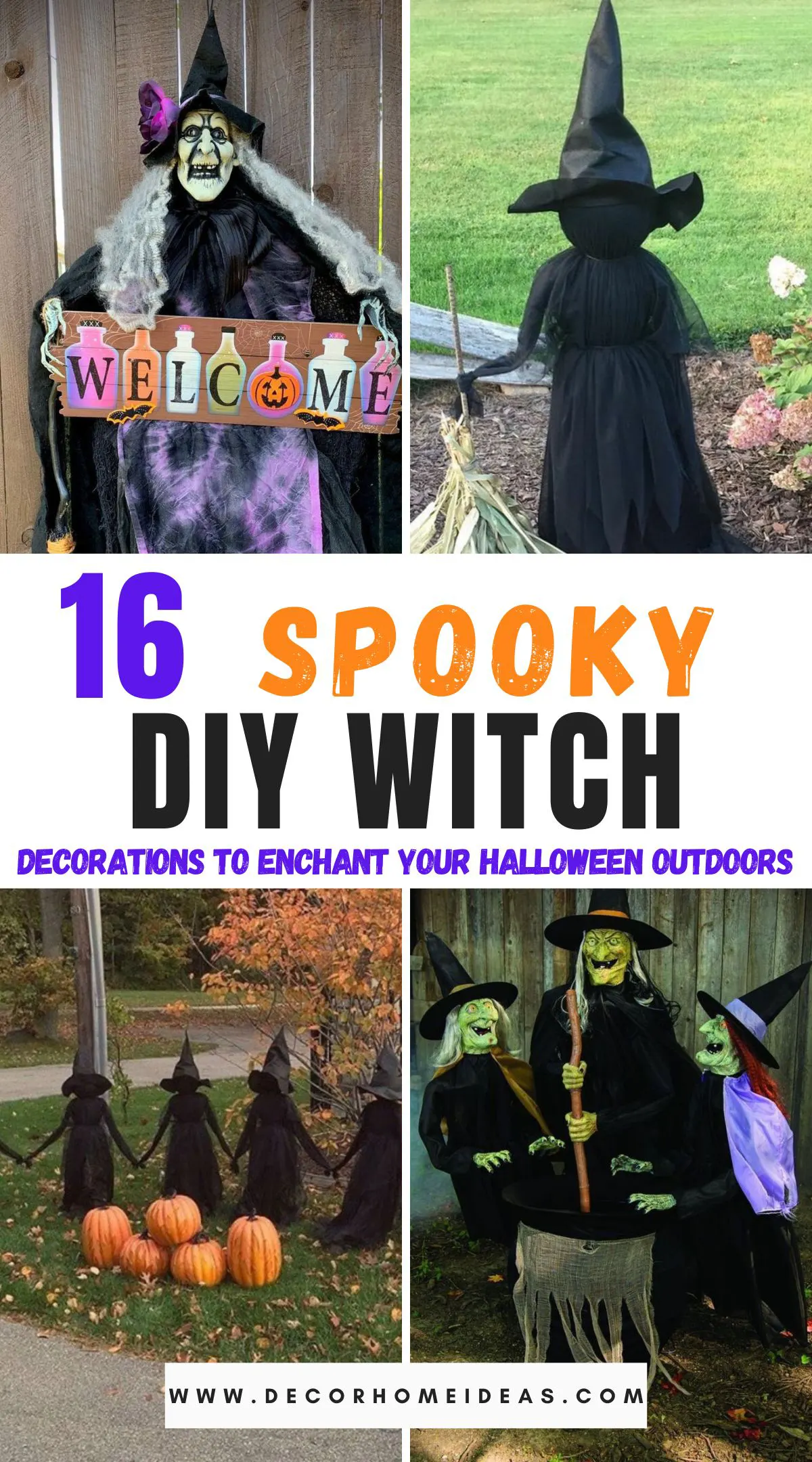 Transform your yard into a spooky haven with these 16 DIY witch decorations! From eerie cauldrons to flying broomsticks, these creative outdoor decor ideas will cast a spell on your Halloween display. Unleash your inner witch and discover how to give your home an enchanting, spooky twist!