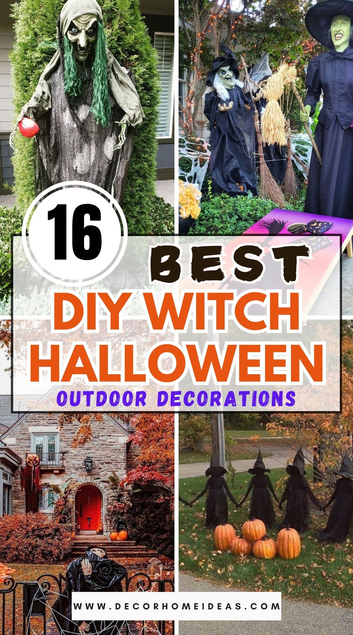 best diy witch Halloween outdoor decorations