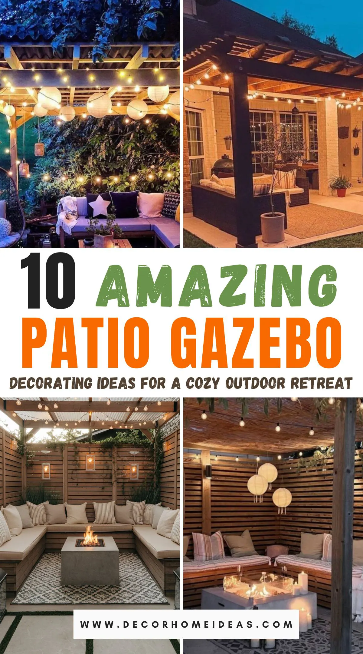 Transform your outdoor space with these 10 patio gazebo decorating ideas that create a stunning and cozy retreat. From string lights and plush seating to elegant drapes and greenery, discover how to enhance your gazebo for relaxation and entertaining. Get inspired to make your patio a stylish oasis.