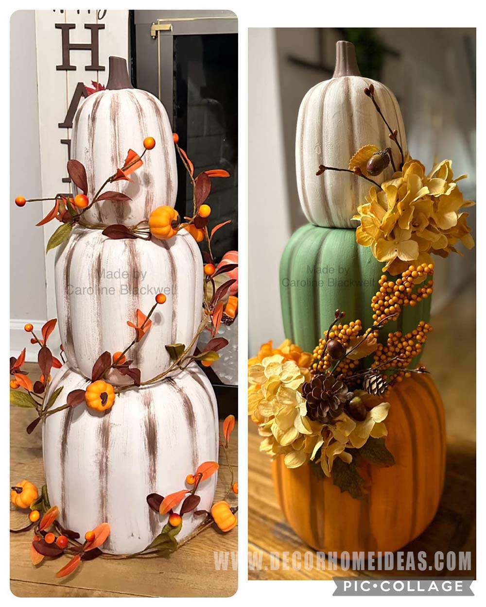 stacked pumpkins ideas 22