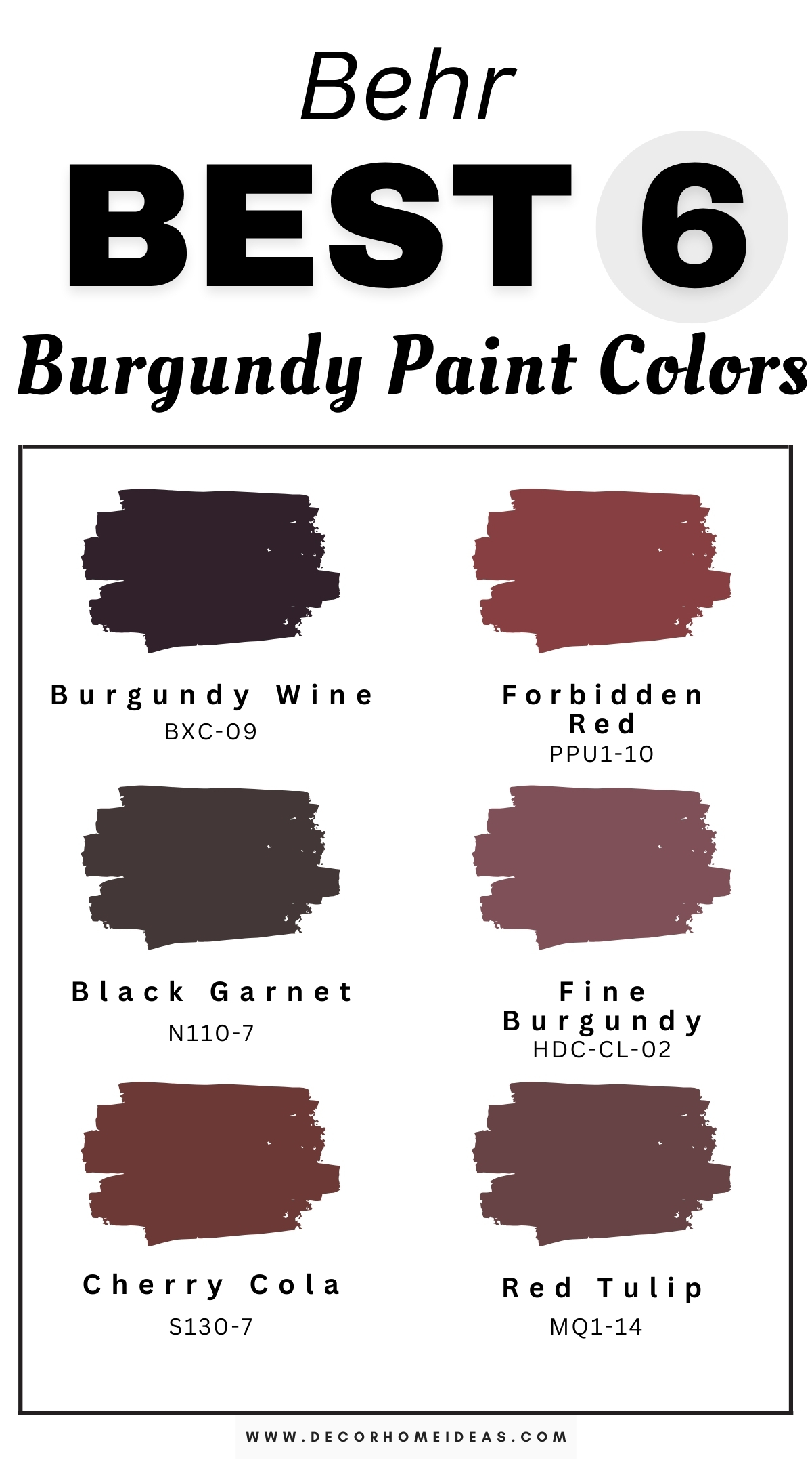 Discover 6 elegant burgundy paint colors by Behr that bring warmth and sophistication to any space. These rich, deep shades of burgundy create a cozy and inviting atmosphere, making them perfect for accent walls, dining rooms, or living areas. Designer-approved for their versatility and timeless appeal, these Behr burgundy hues add depth and character to your home’s decor. Transform your interiors with these elegant burgundy paint colors for a bold yet refined look that stands the test of time.