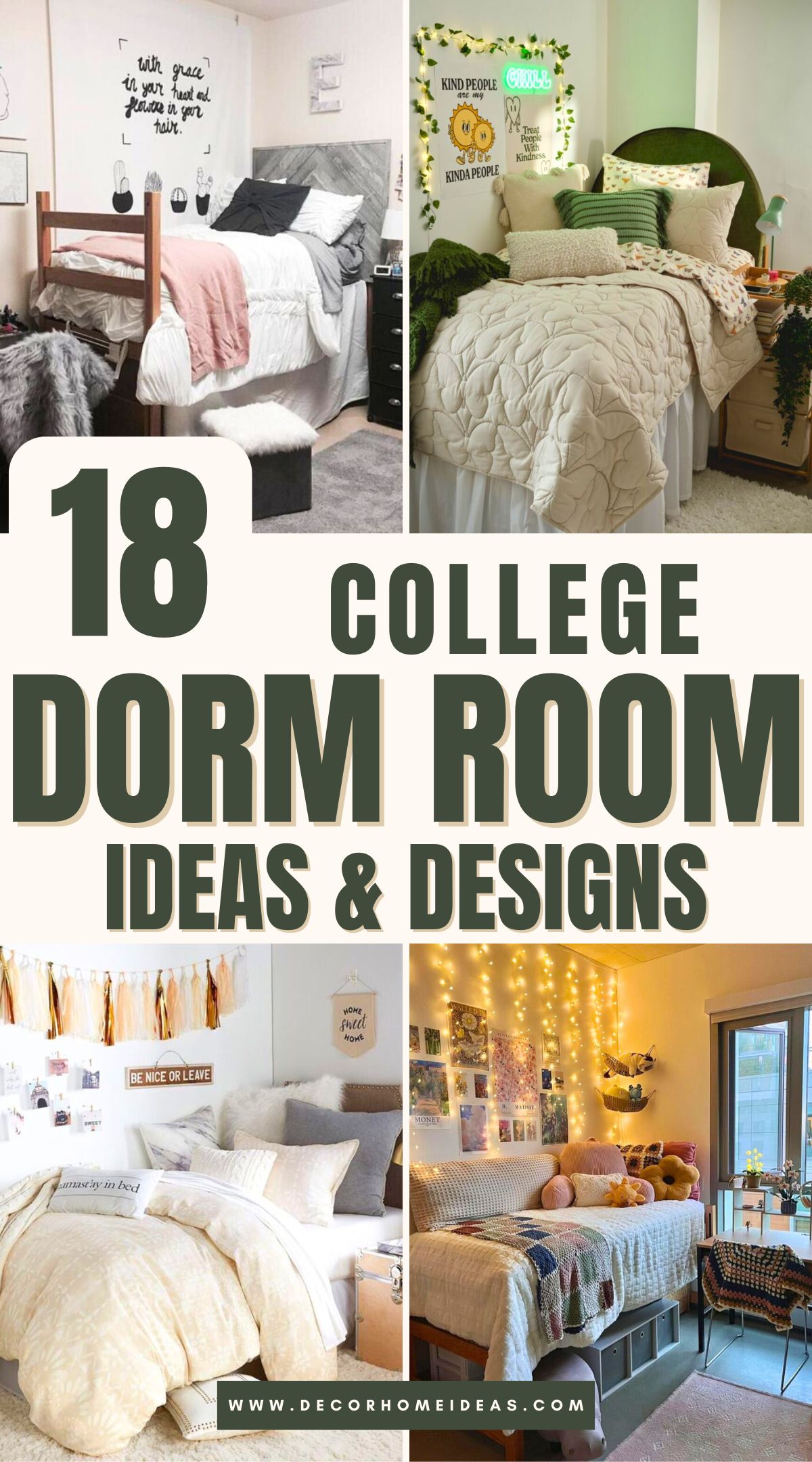 Explore 18 creative dorm room ideas that will make your college space both functional and stylish. From bold decor themes to smart organization tips, these ideas will help you maximize space while adding personality to your room. Perfect for creating a cozy, inspiring environment!