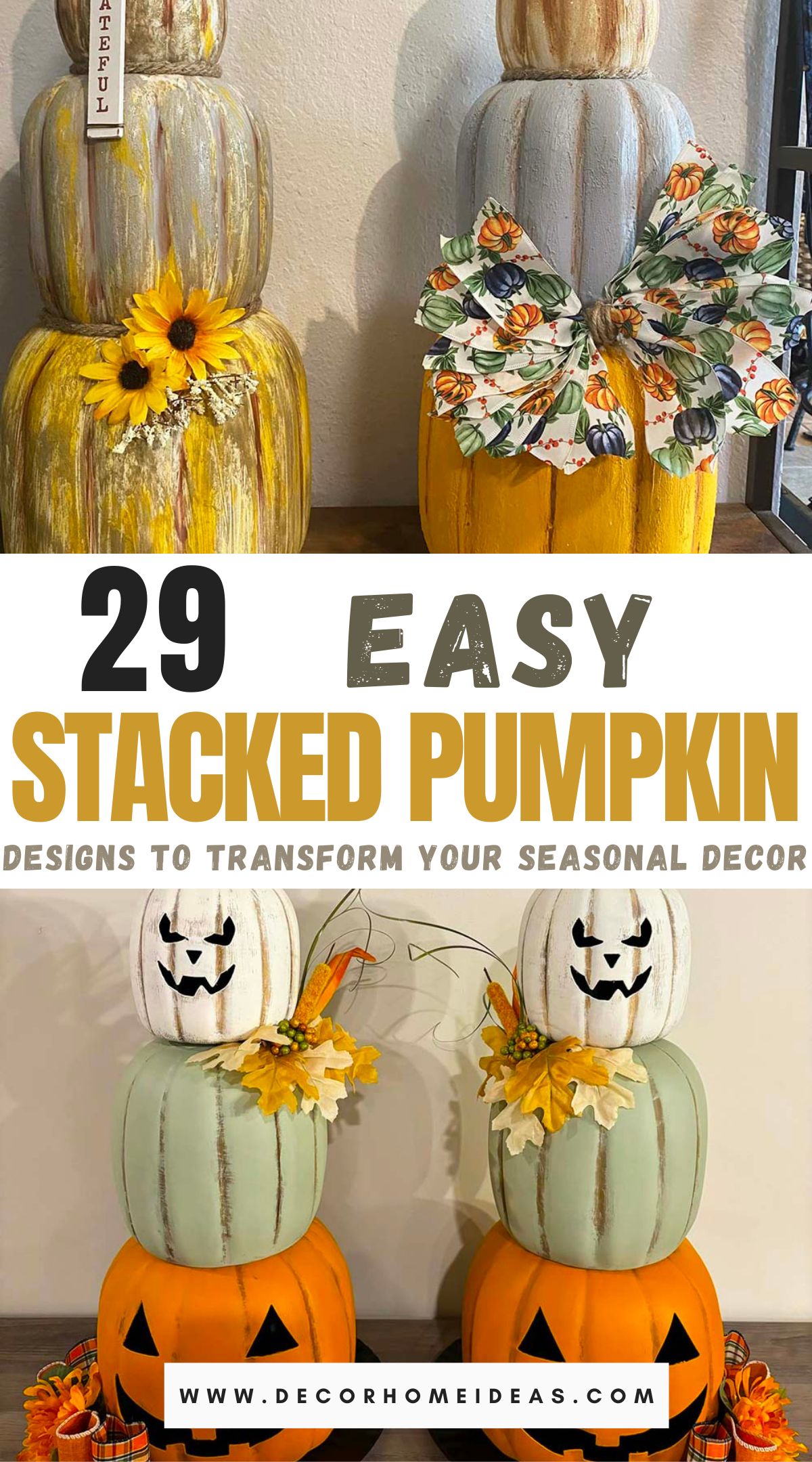 best DIY stacked pumpkins ideas