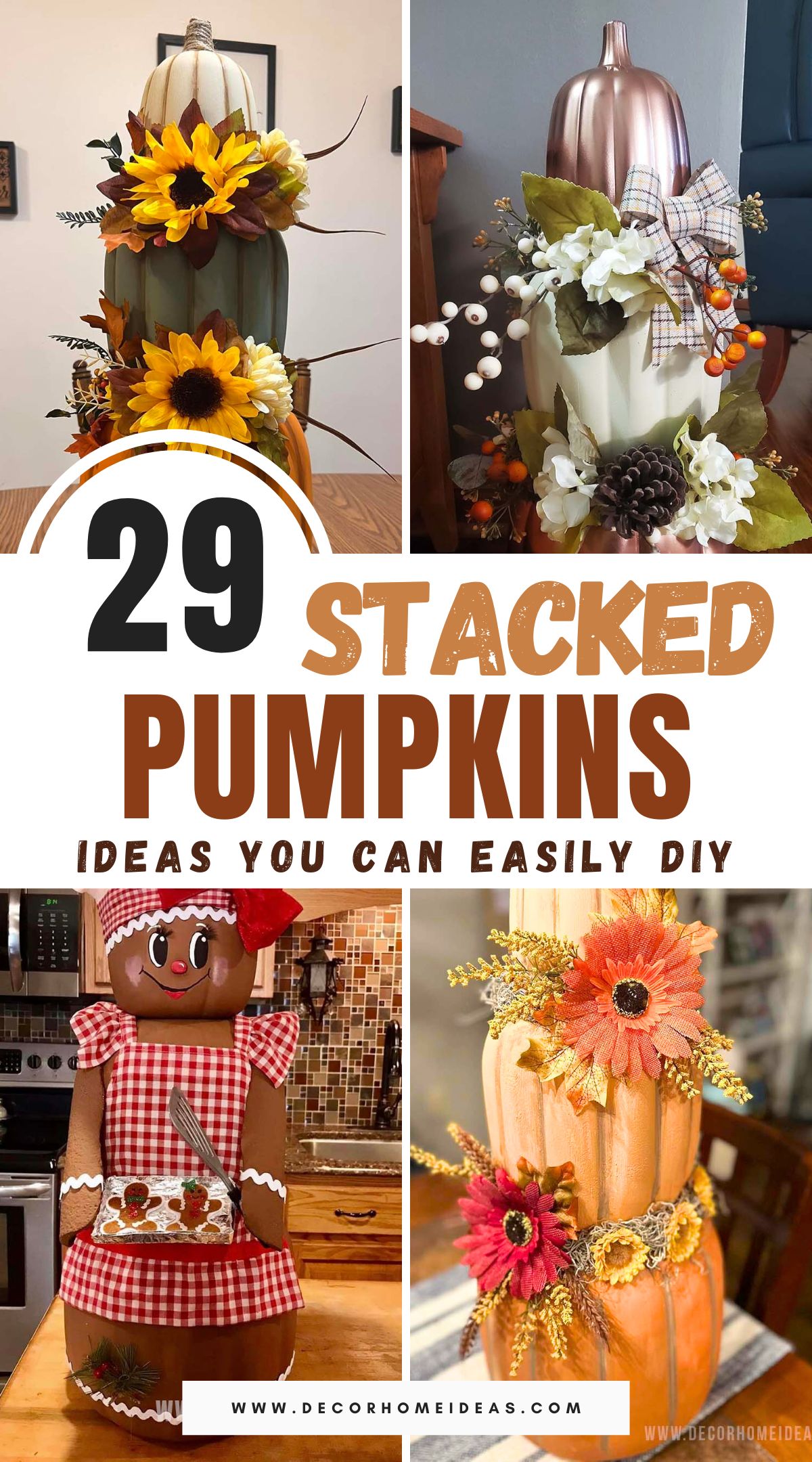 best DIY stacked pumpkins projects