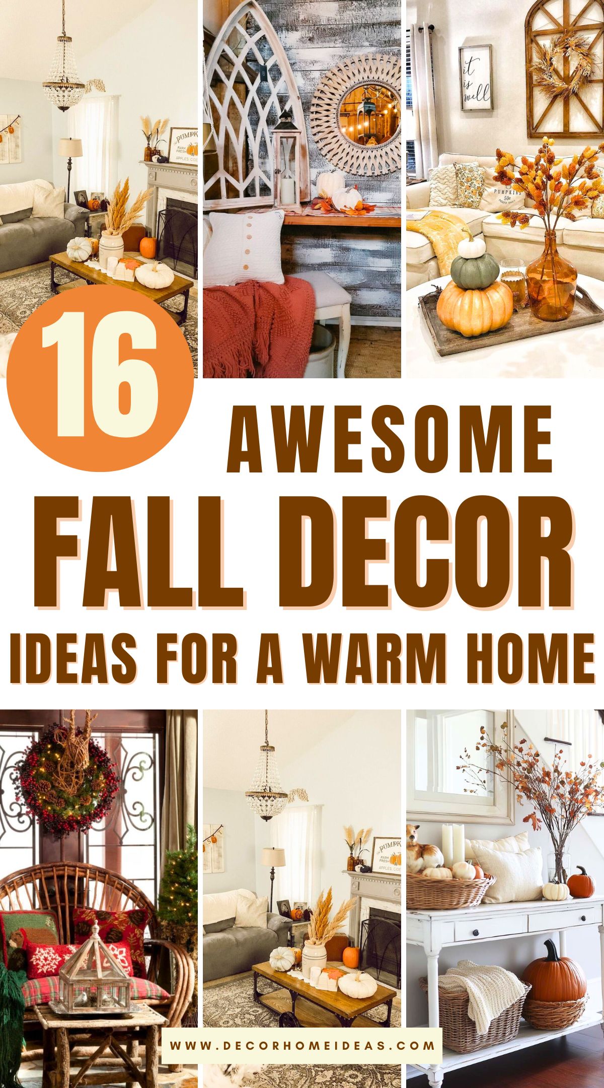 Discover 16 cozy fall decor ideas to turn your home into a warm autumn retreat. From soft throws and candles to pumpkin centerpieces and rustic accents, these simple yet stylish tips will bring seasonal warmth and charm to every corner, making your space the perfect fall getaway!