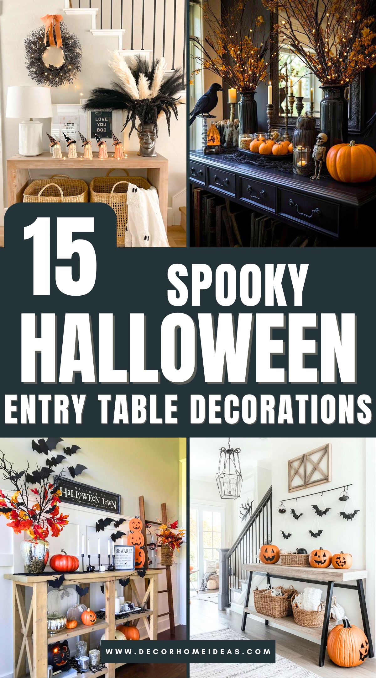 best halloween entryway table decorations