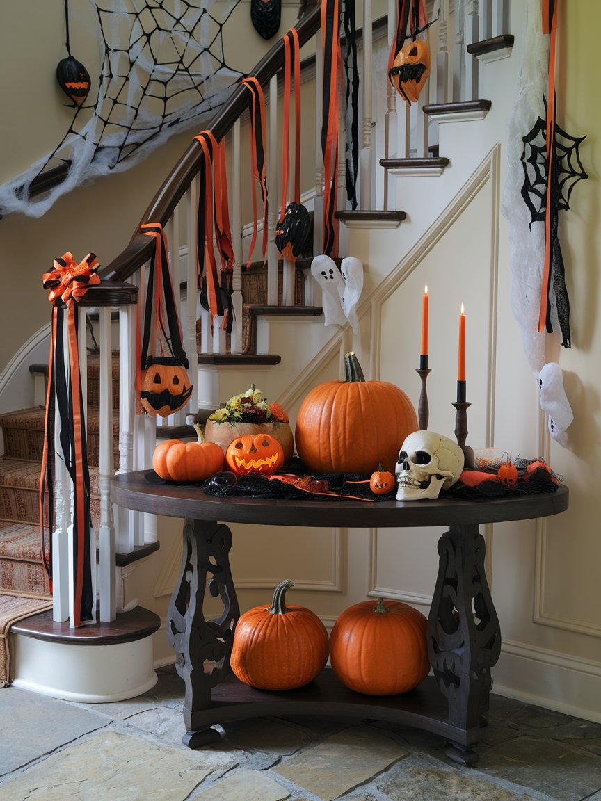 entrywal table halloween decor