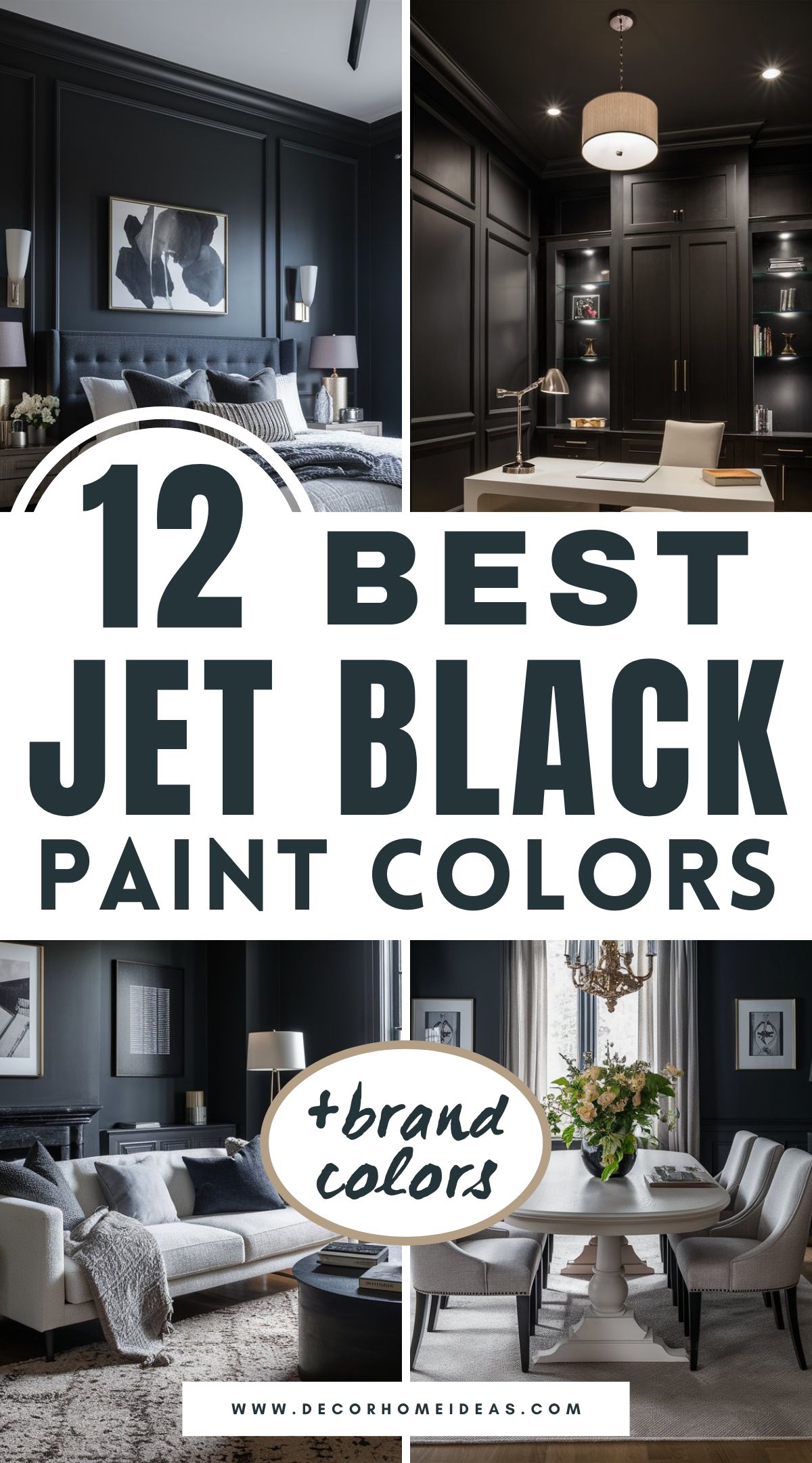 Explore 12 striking jet black paint colors that add instant luxury and bold drama to any room. These rich shades create depth and elegance, making them perfect for accent walls, cabinetry, or full-room transformations. Discover how these deep blacks can elevate your space with a touch of sophistication!