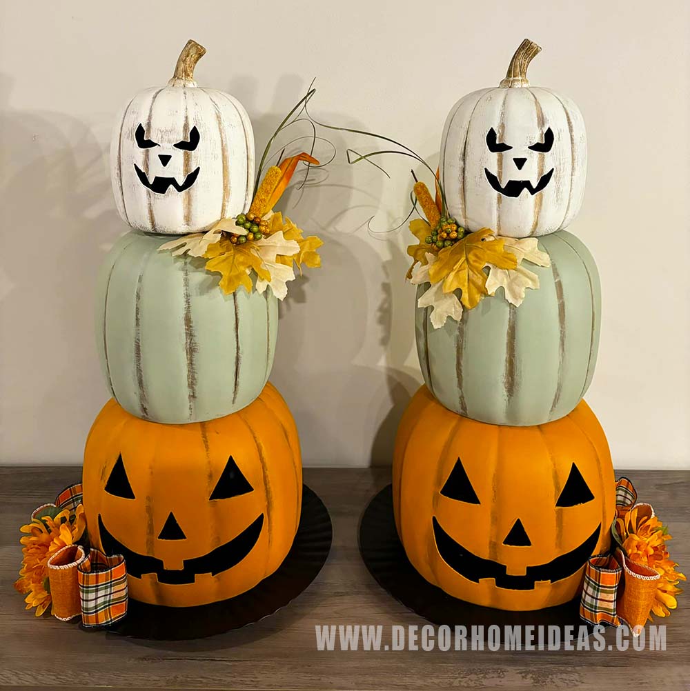 stacked pumpkins ideas 27