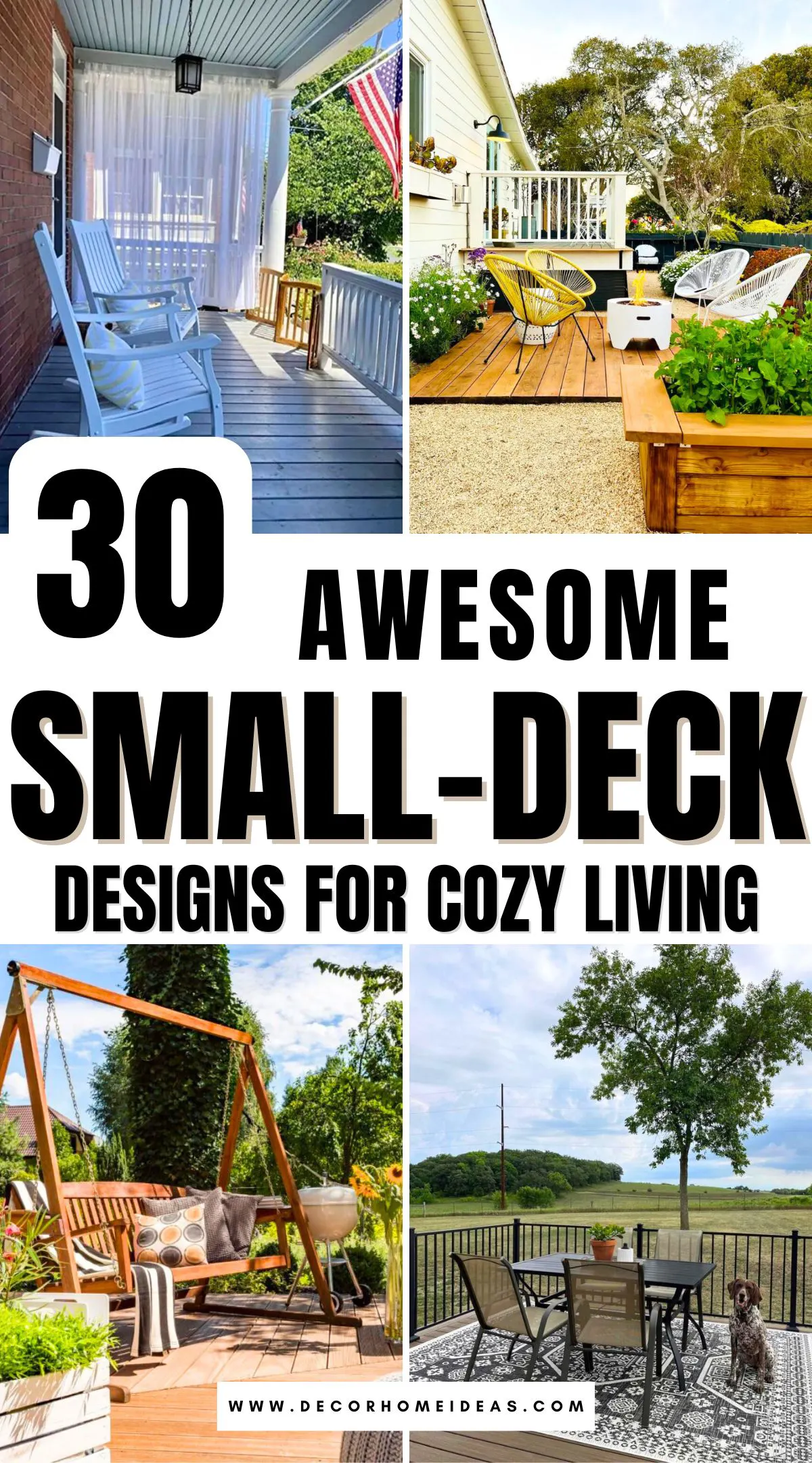 Maximize your small deck's potential with these 30 inspiring ideas for a cozy outdoor getaway! Explore clever layouts, multi-functional furniture, and charming decor tips to craft a relaxing retreat. Perfect for lounging, dining, or hosting, these designs make every inch inviting.