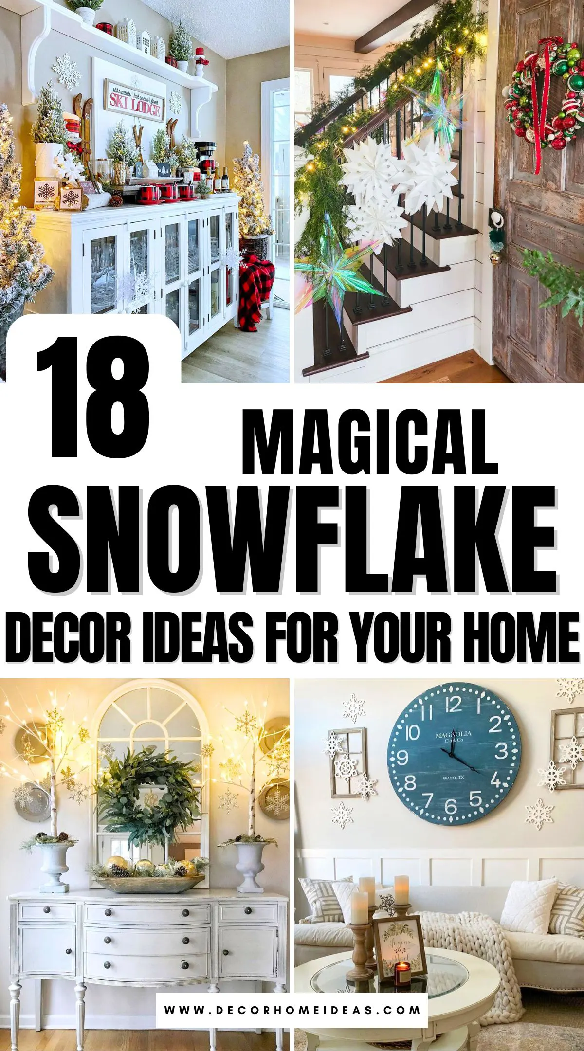 Create a cozy winter wonderland indoors with these 18 charming snowflake decor ideas! Explore creative ways to use snowflake-themed wall art, lighting, garlands, and table settings that bring frosty elegance to any space. Perfect for adding a magical, seasonal touch to your home!