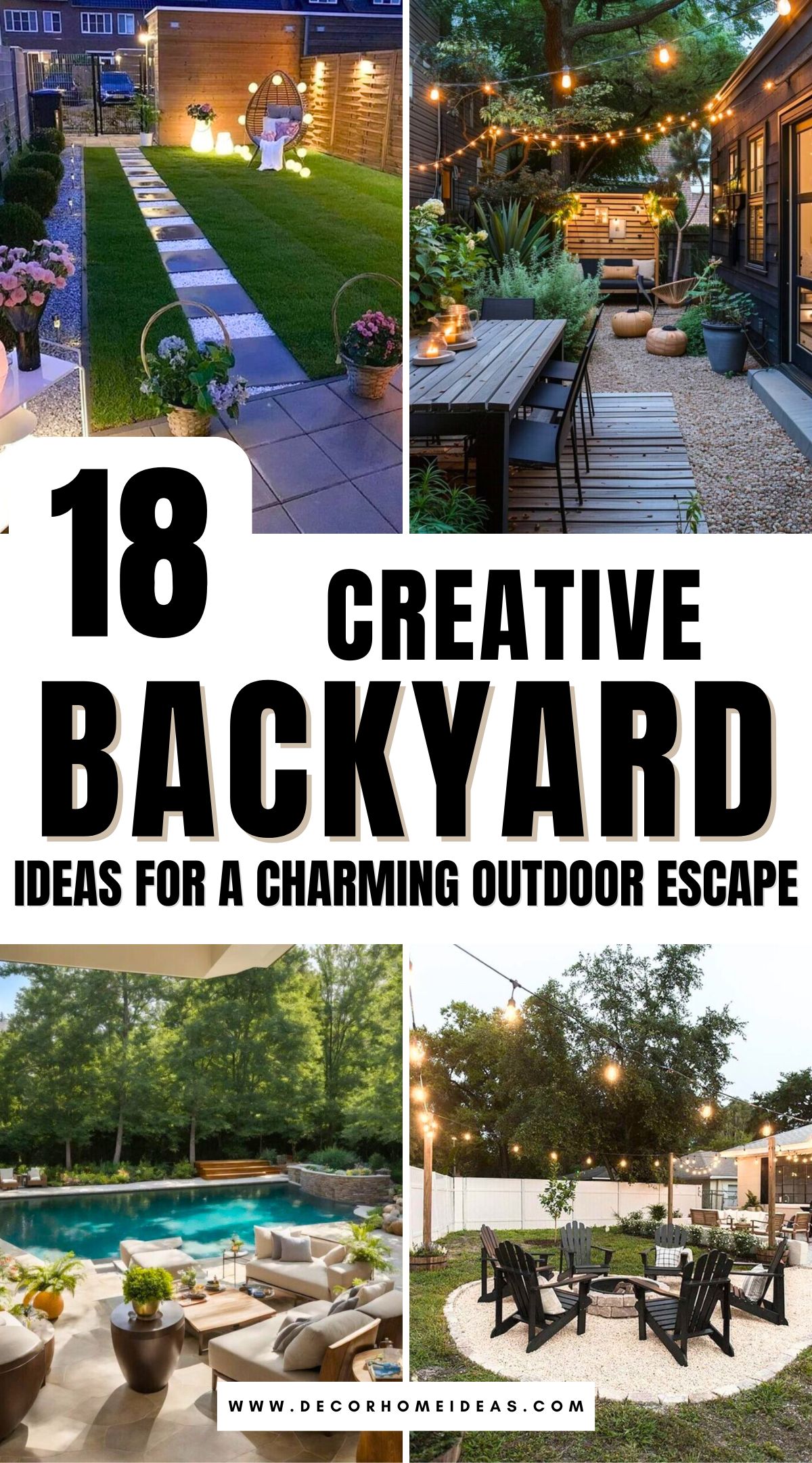 Refresh your outdoor space with these 18 cute backyard ideas! From playful garden accents and cozy seating nooks to creative lighting and DIY decor, these tips will help you create a charming and functional retreat. Discover easy ways to add personality and transform your backyard into a dreamy escape!