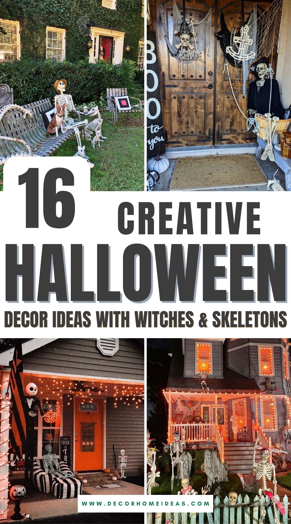 diy witch and skeleton decorations for halloween 2