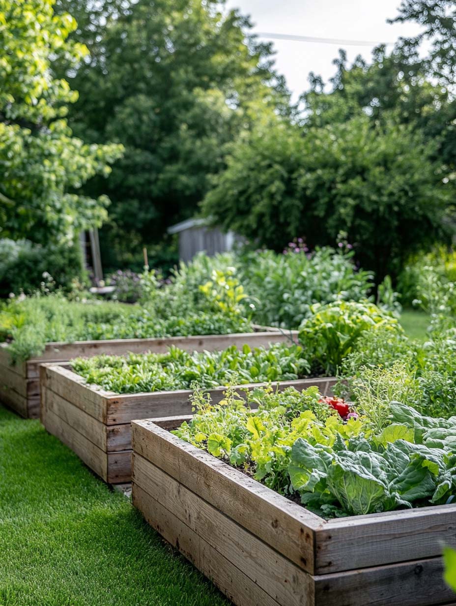 13. Large Wooden Raised Beds for Bountiful Harvests