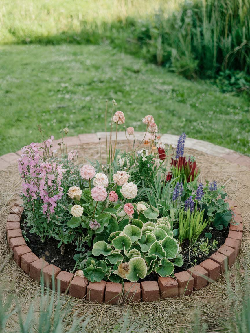 14. Circular Flower Bed with Brick Border