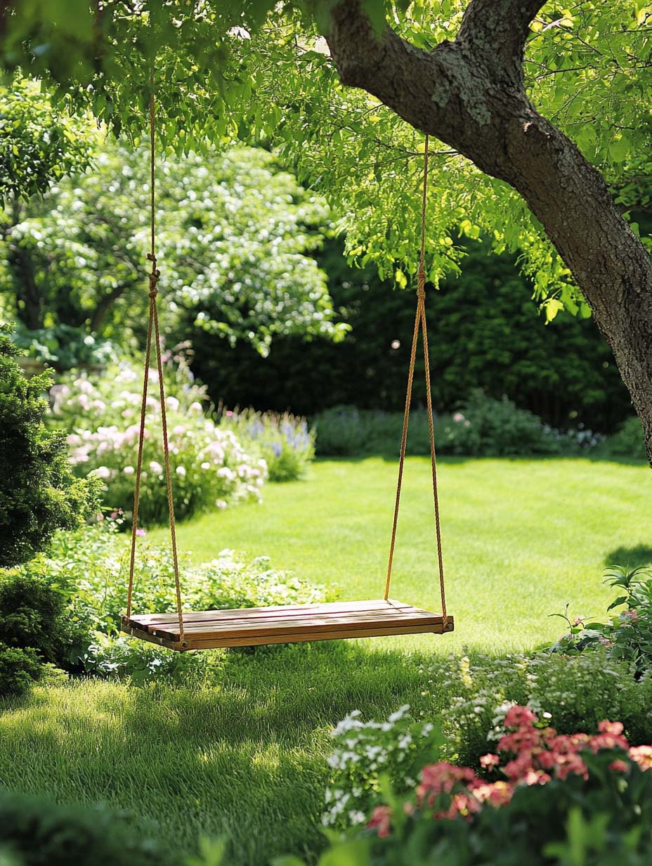 21. Tree Swing for a Nostalgic Backyard Touch