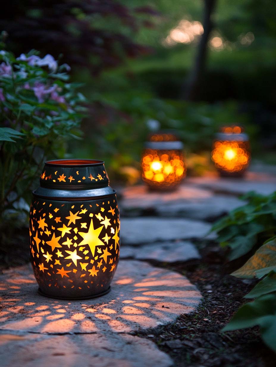 22. Starry Lantern Pathway for Evening Glow