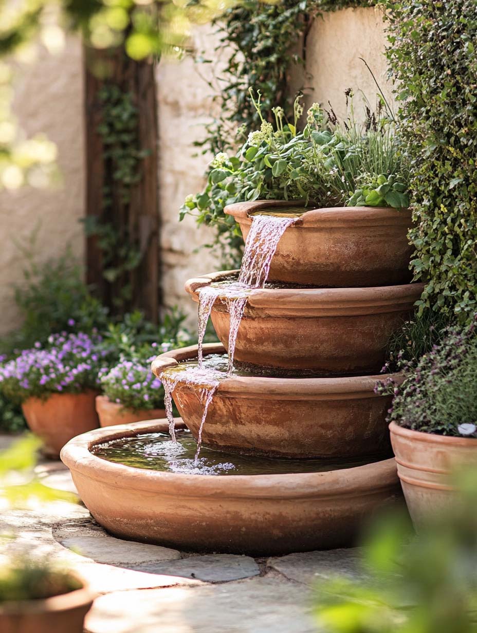 23. Cascading Fountain with Terra-Cotta Bowls