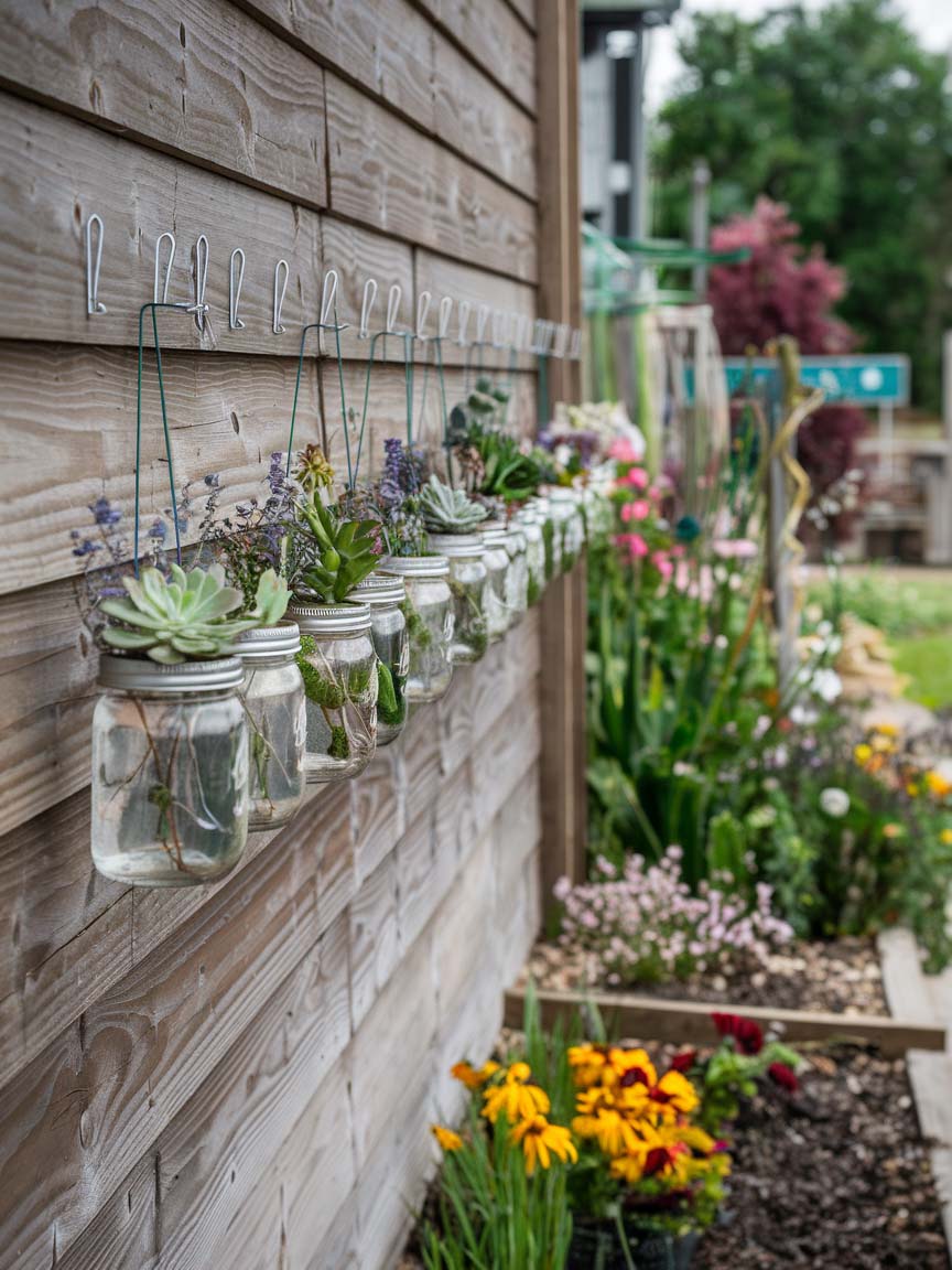 4. Hanging Mason Jar Planters