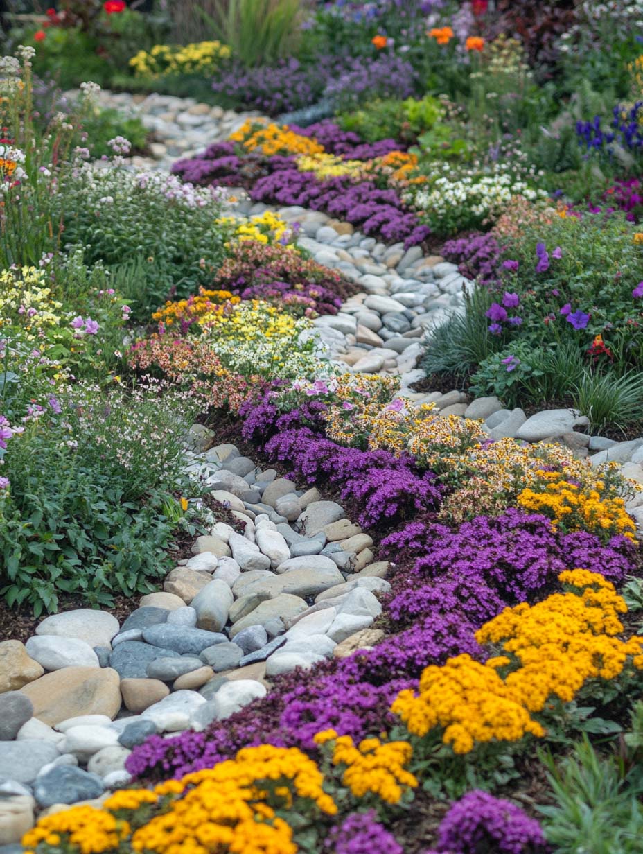 23. Rainbow Flower River with Smooth Stones