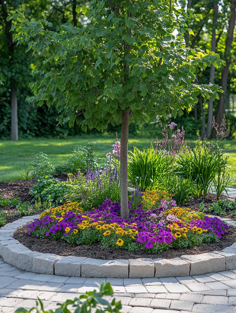 3. Vibrant Tree Ring with Seasonal Blooms