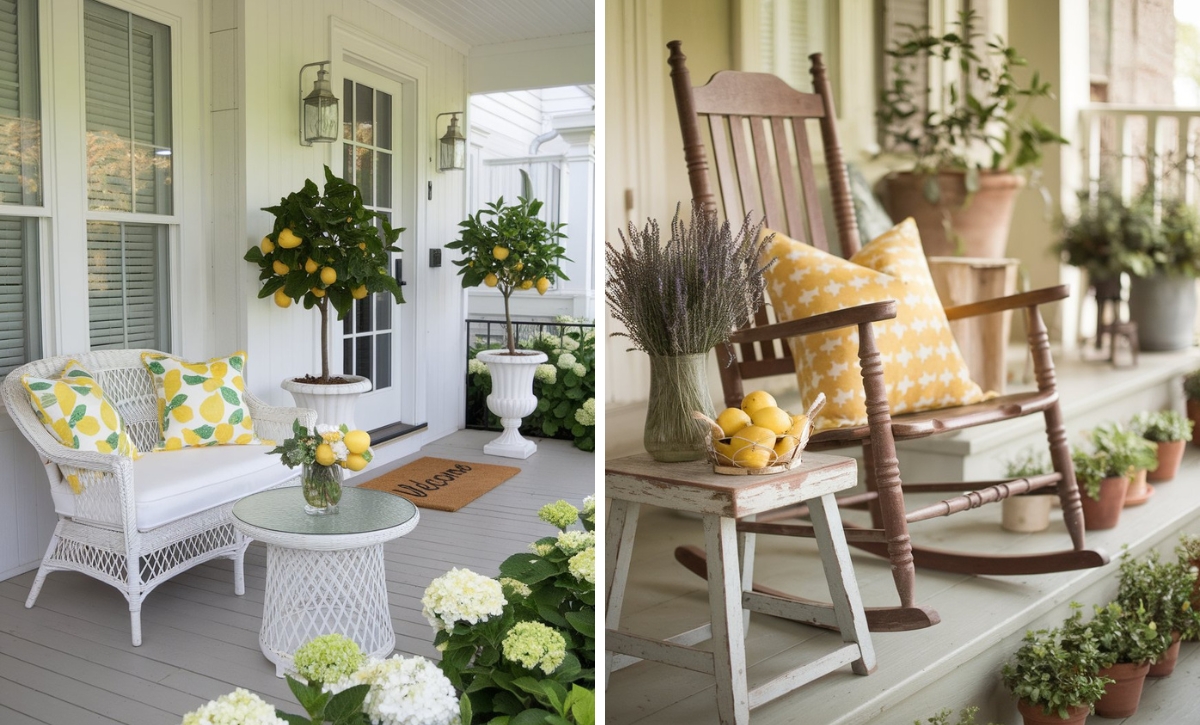 24 Lemon Themed Spring Front Porch Decor Ideas for a Fresh Look