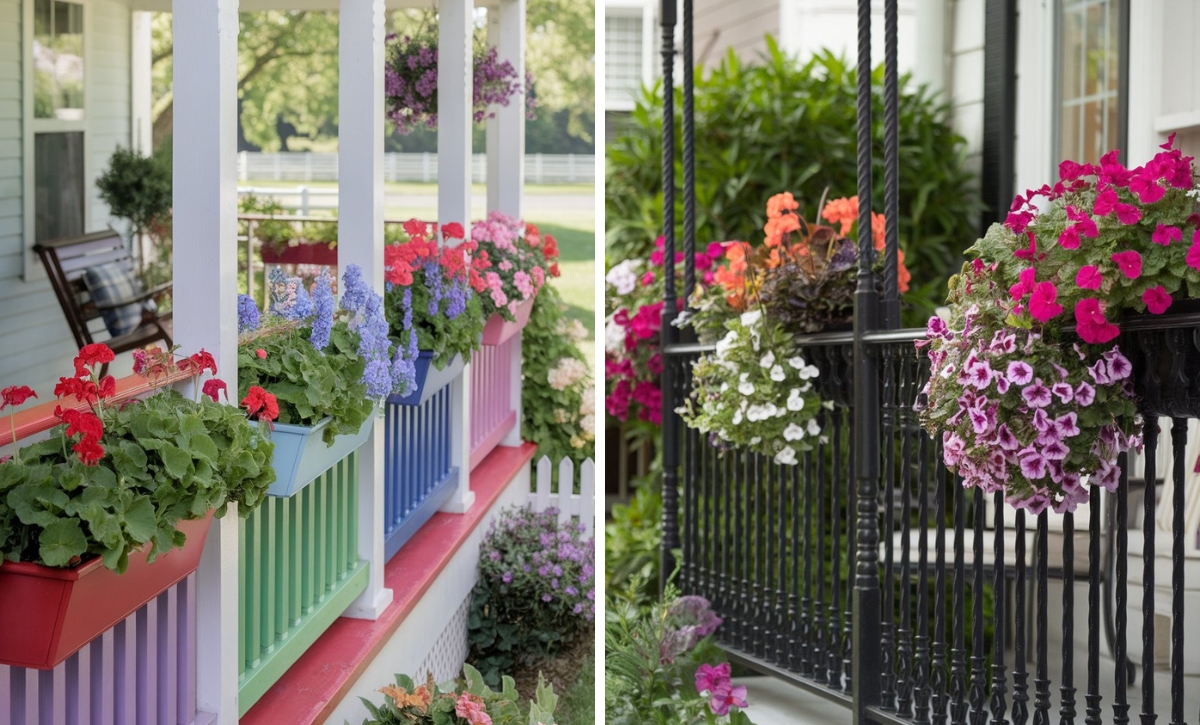 25 Elegant Front Porch Flower Arrangements for Your Railings