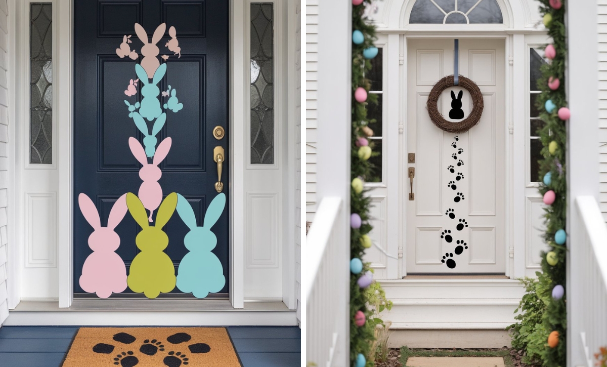 27 Bunny Themed Easter Door Decorations for a Hoppy Welcome