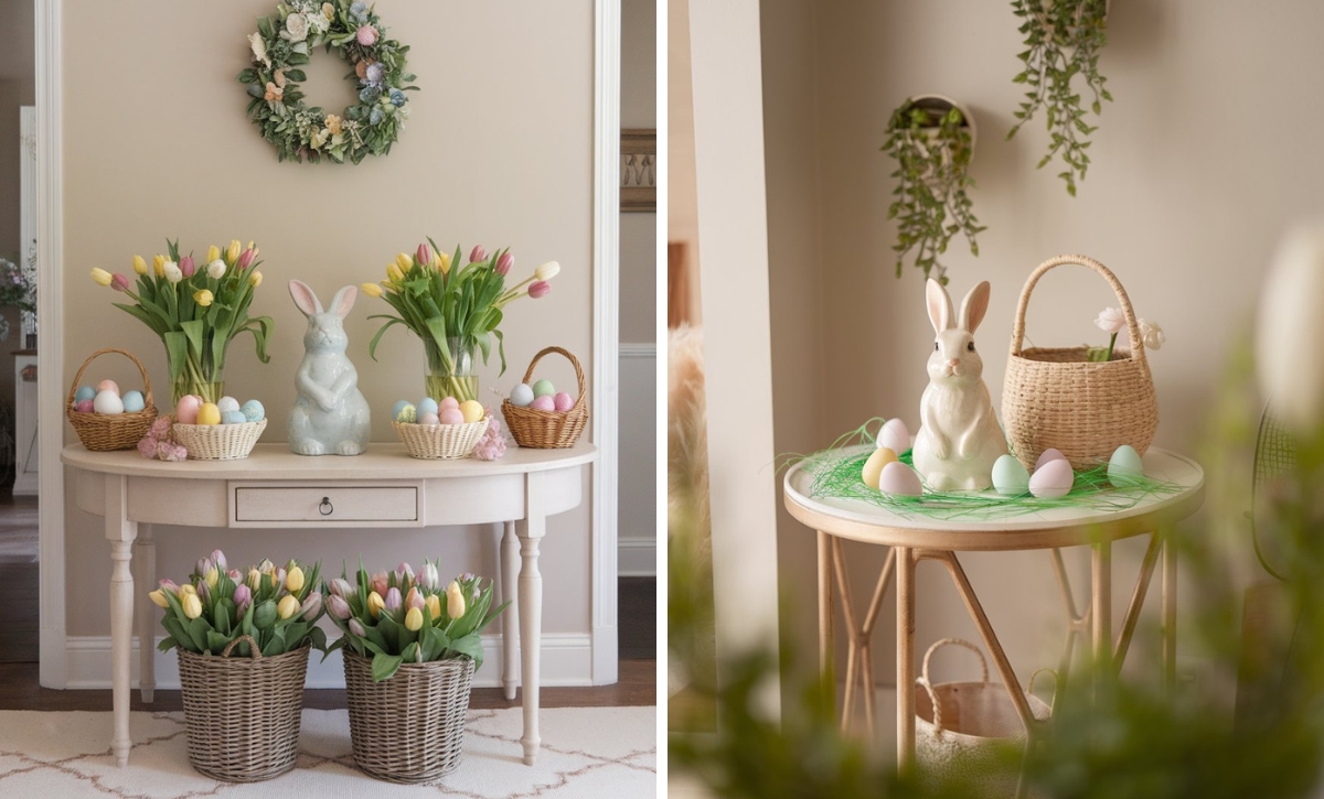 28 Adorable Easter Bunny Decor Ideas for Your Entryway Table