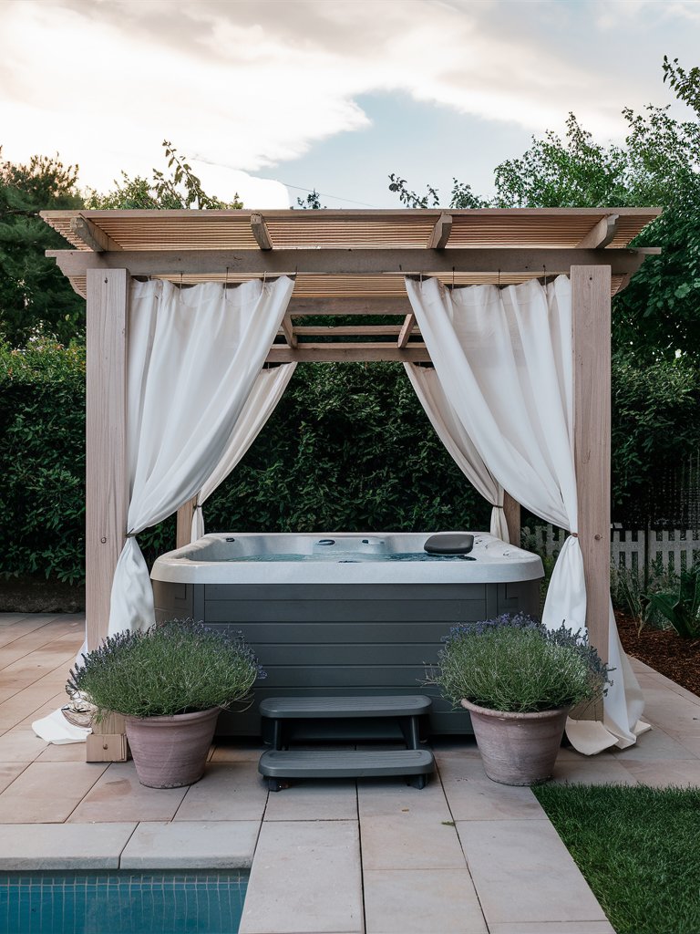 a simple diy pergola over a hot tub drap FBFgQsHwSlKn8uxcbUQ0dA lDJXrx3jRXe8tR7ZAea8Xw