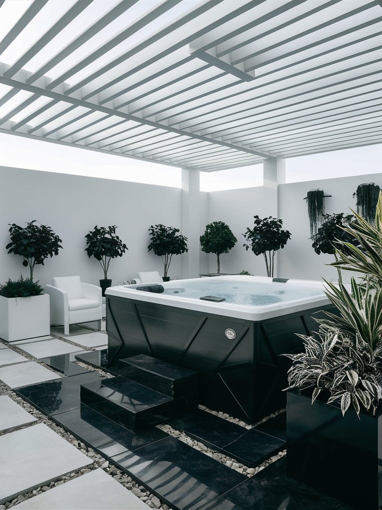 a sleek and modern hot tub garden entire hGn4E1PRSCi dphWyYYLCg vjKnjrJaTzGe700dONjF7A